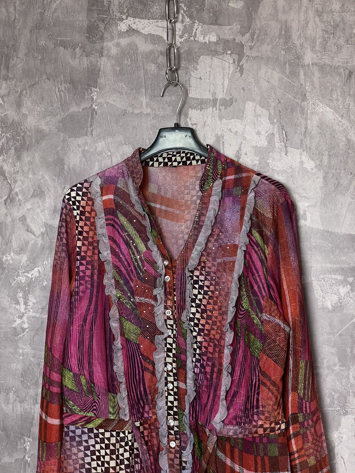Affliction × Hysteric Glamour Y2K Archival jpg overprint patchwork japan style shirt Size M / US 6-8 / IT 42-44 - 2 Thumbnail