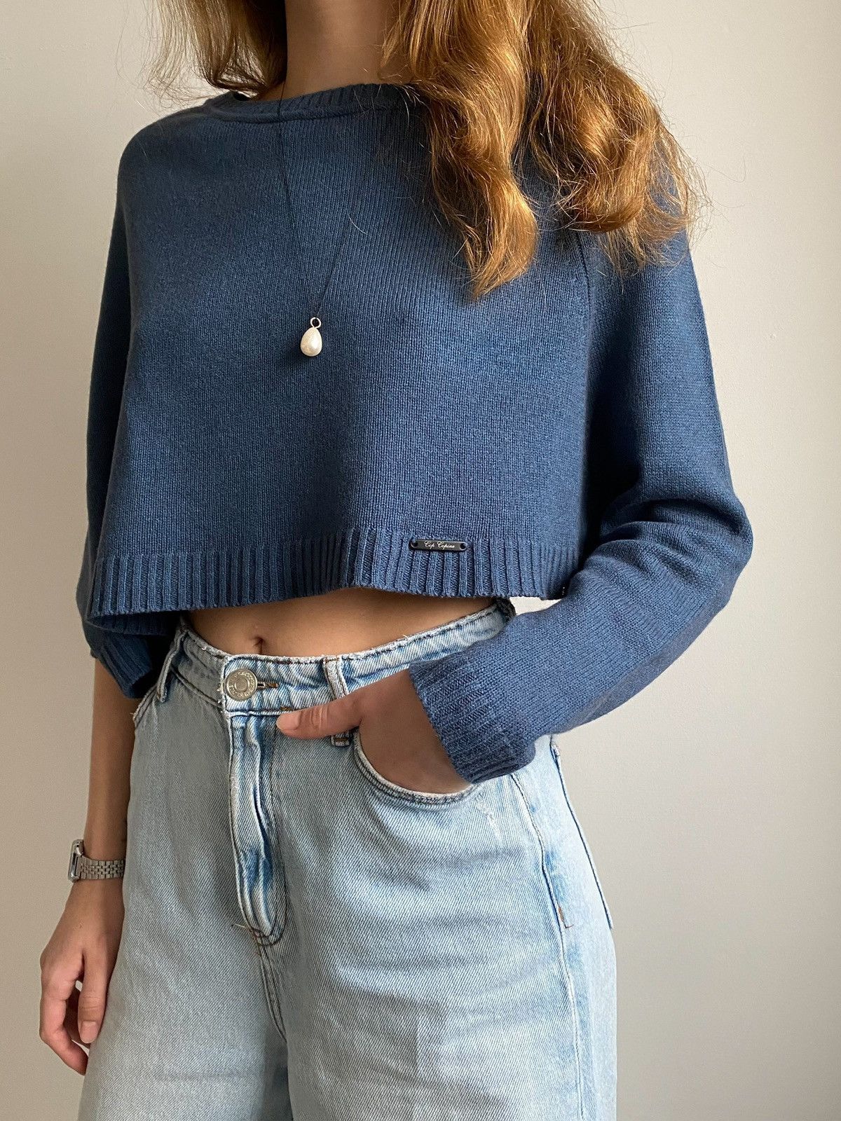 Cop Copine COP COPINE WOMEN ASYMMETRICAL SWETER BLUE MERINO WOOL SIZE S Size S / US 4 / IT 40 - 12 Thumbnail