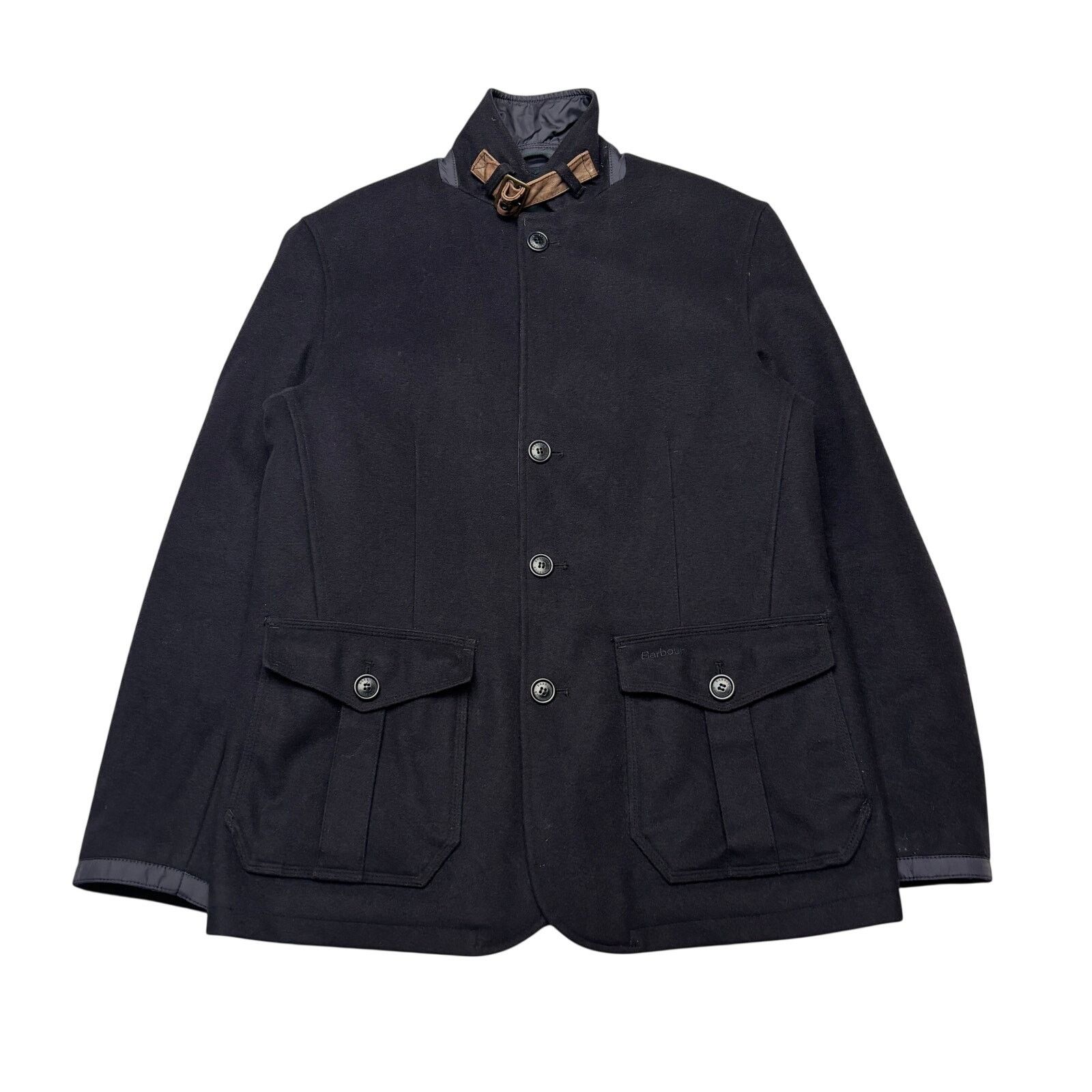Barbour × J.Crew $449 Barbour Barkston Great Coat Jacket Men's Medium Wool Size US M / EU 48-50 / 2 - 1 Thumbnail
