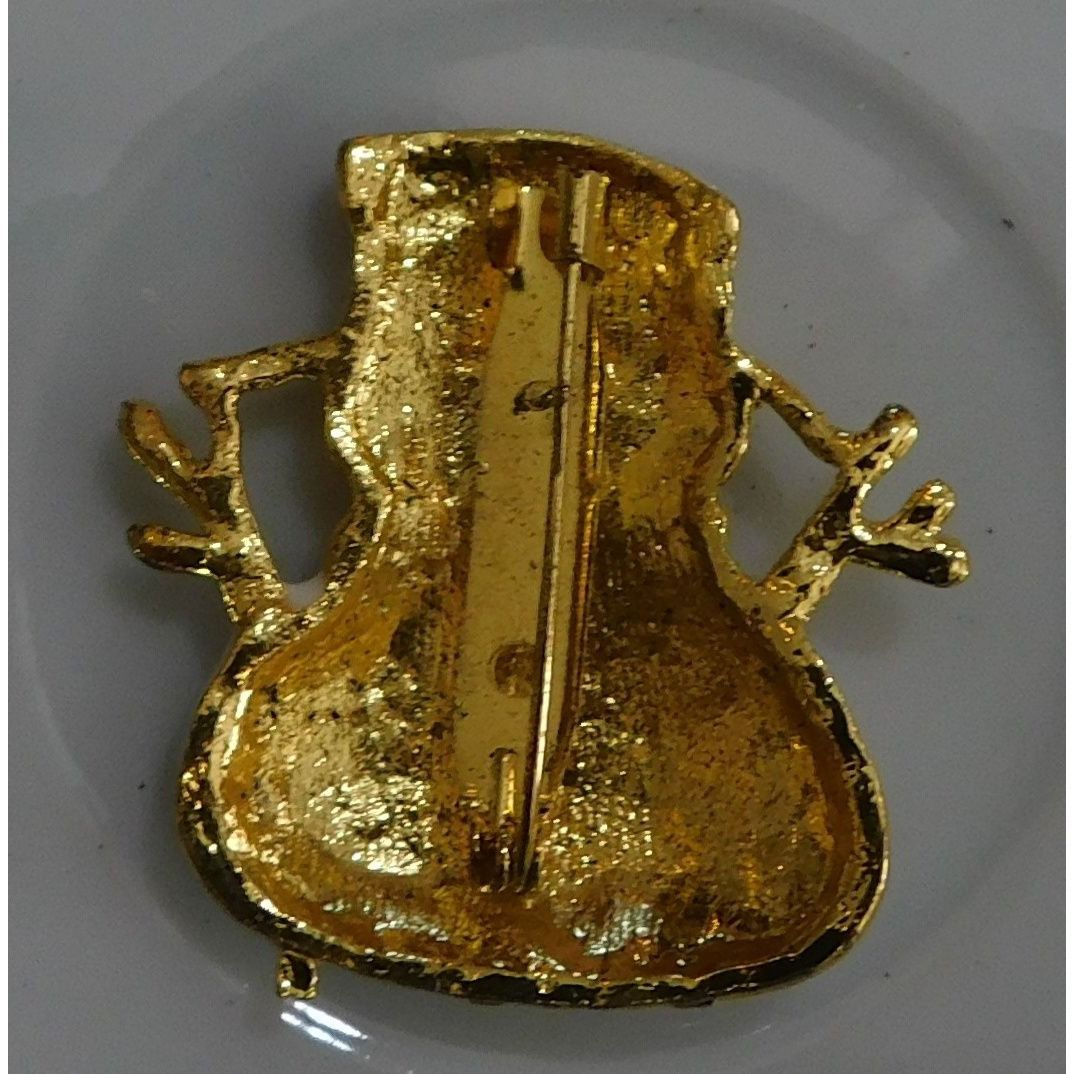 Other Cute Vintage Smiling Snowman Brooch Gold Tone With Enamel Size ONE SIZE - 3 Thumbnail