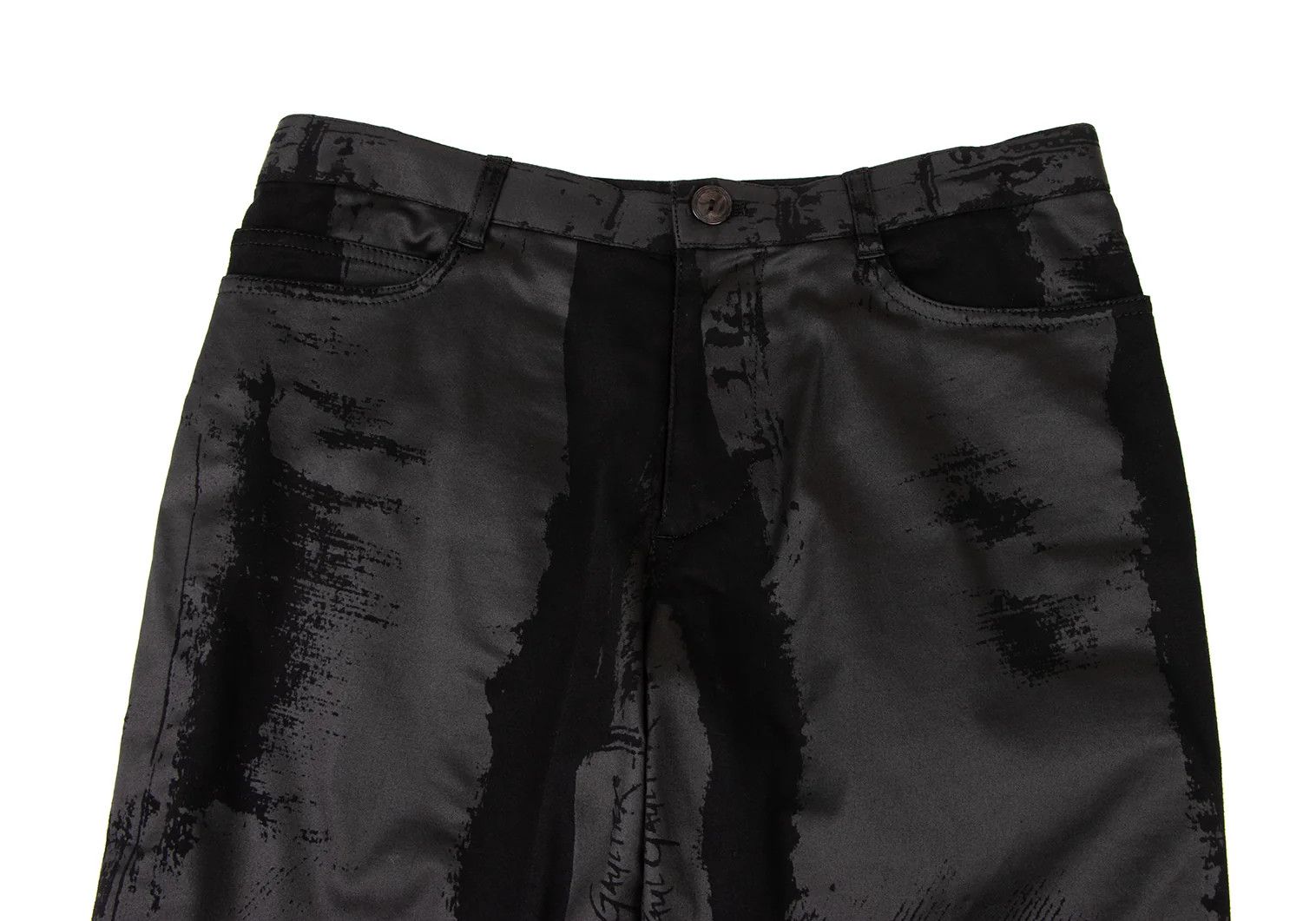 Coated Cotton Stretch Pants in Black Size 46