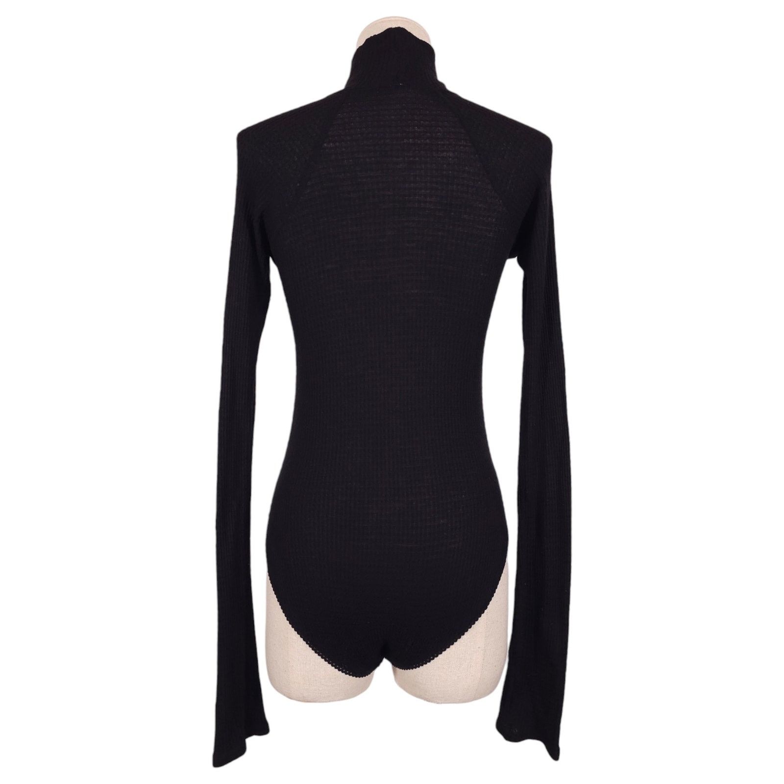 Free People FP Intimately Waffle Knit Bodysuit Black Sz Extra Small Size XS / US 0-2 / IT 36-38 - 3 Thumbnail
