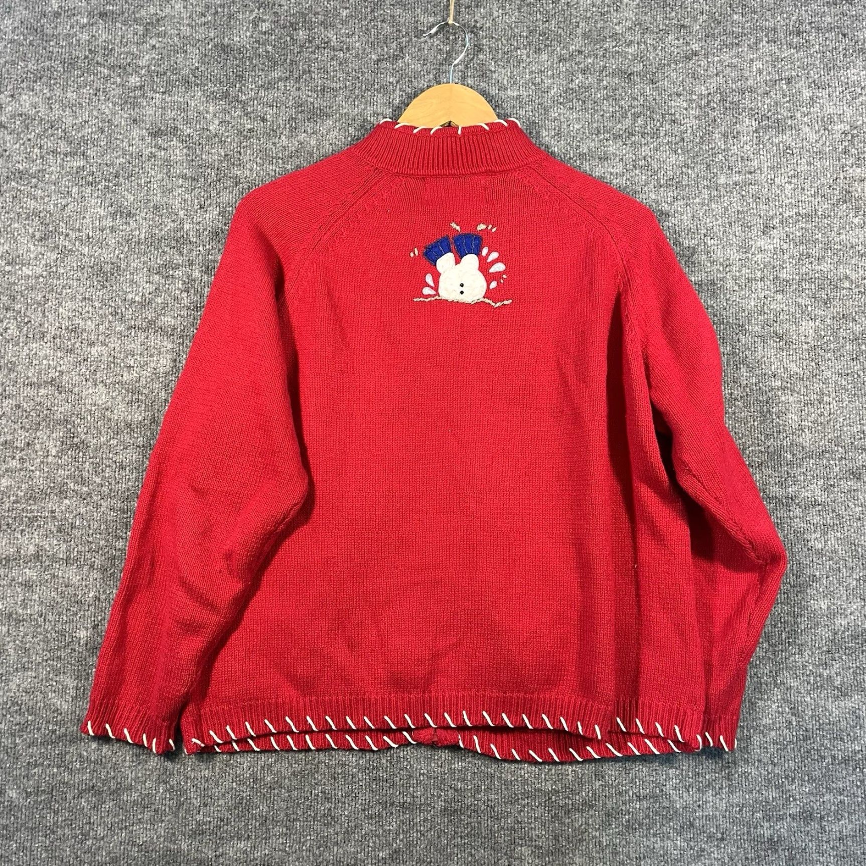 Vintage VINTAGE Tiara International Cardigan Sweater Red L Women Christmas 90s Beaded Embroidered Sequin Graphic Print Knitted Knit Cotton Ramie Other Fiber Size L / US 10 / IT 46 - 7 Thumbnail