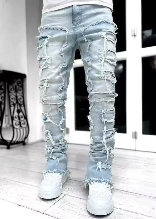 Japanese Brand Light Blue Heavyweight Streetwise Stretch Patch Size US 32 / EU 48 - 5 Thumbnail