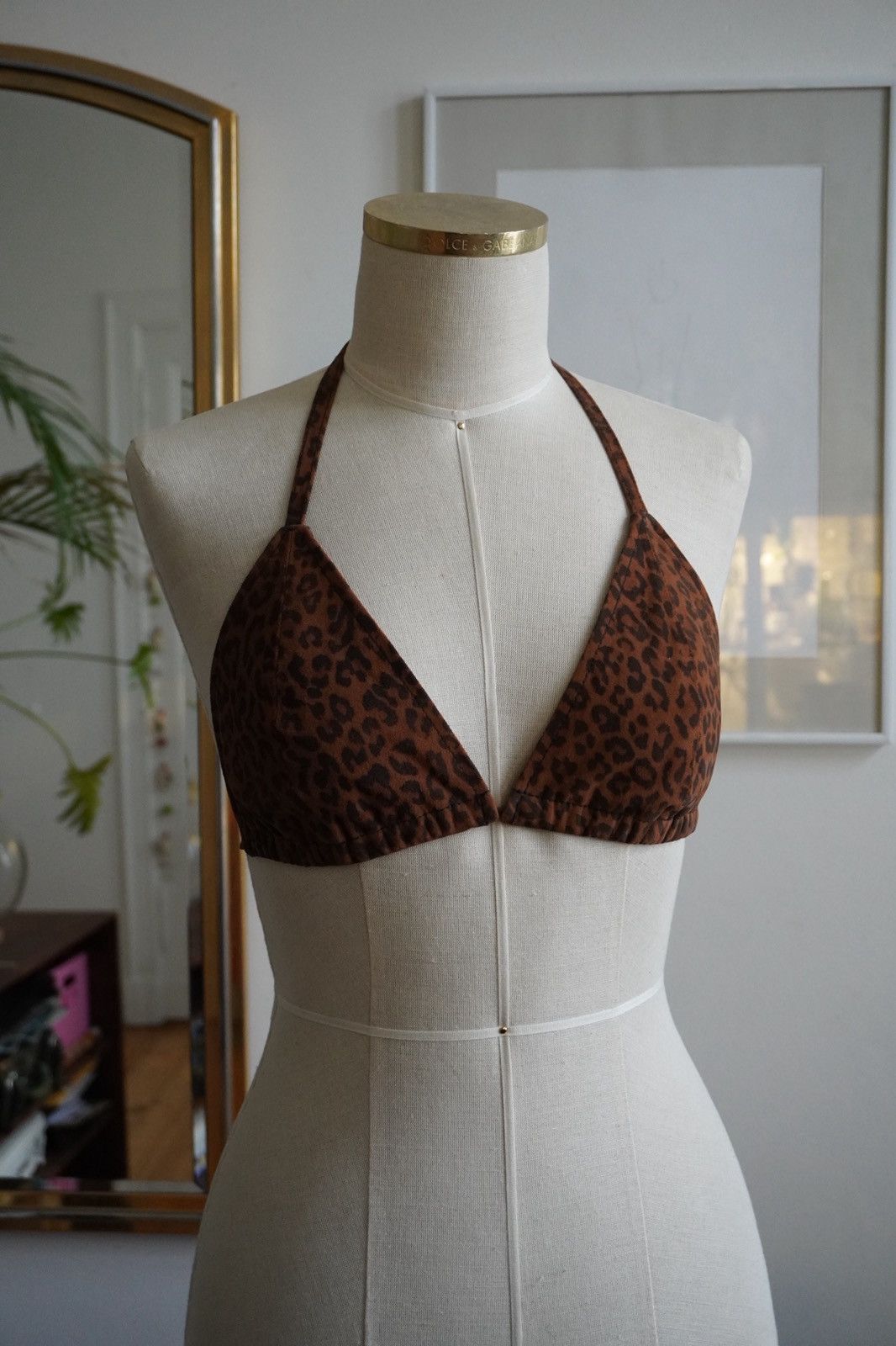 Other Genuine Leather Triangle Bra Leopard Print UK Brand “Other” Size M / US 6-8 / IT 42-44 - 2 Thumbnail