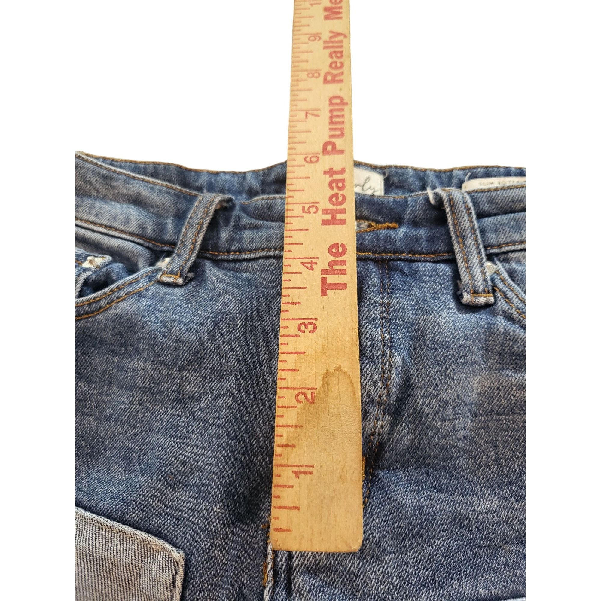 Other Wonderly Slim Boyfriend Patchwork Jeans Women Sz 6 Blue Deni Size 28" / US 6 / IT 42 - 4 Thumbnail