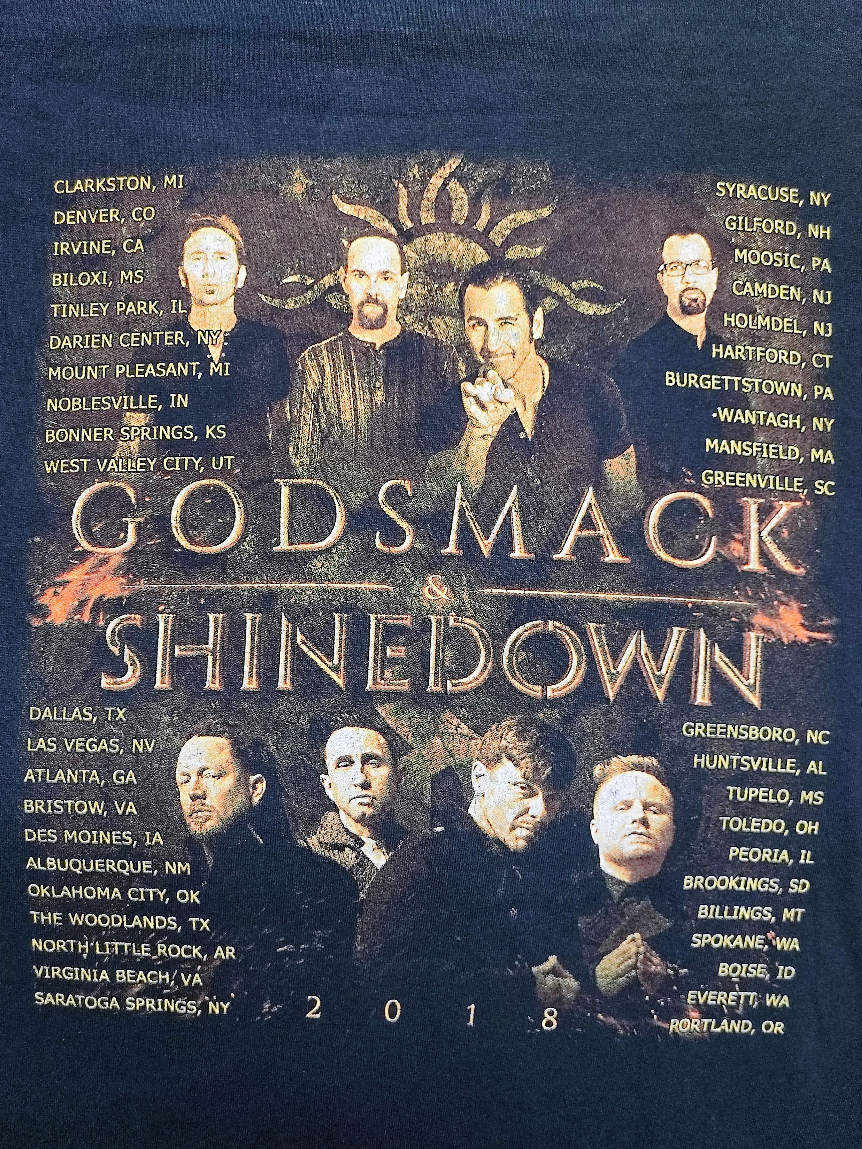 Band Tees × Rap Tees × Vintage Shinedown Godsmack Band Tshirt Size US M / EU 48-50 / 2 - 11 Thumbnail