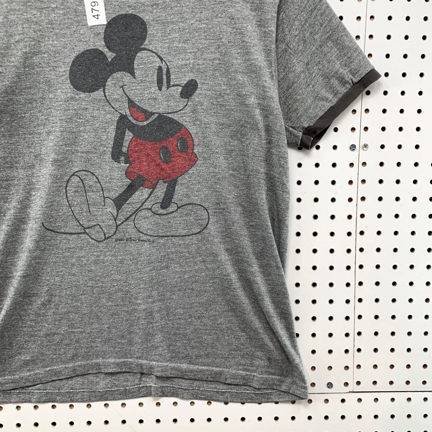 Disney Disney Vintage 80s Mickey Mouse Shirt Mens M Gray Ringer Faded Distressed Shirt Size US M / EU 48-50 / 2 - 6 Thumbnail