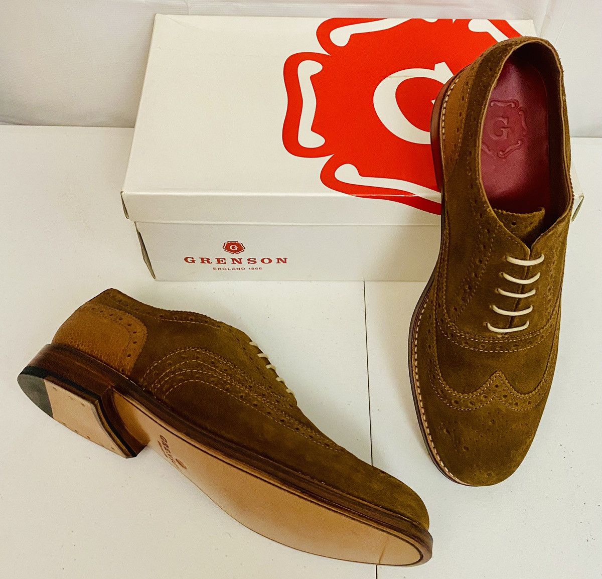 Grenson GRENSON 5033 Stanley Brown Suede Leather Brogue 13 New Size US 13 / EU 46 - 5 Thumbnail