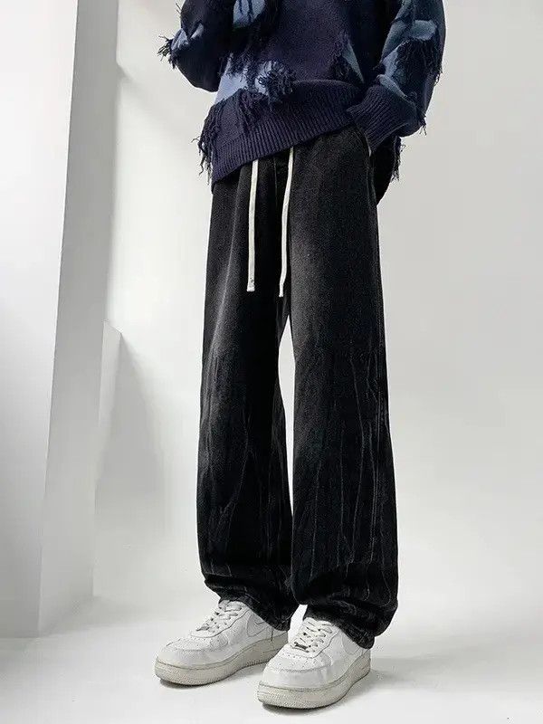 Japanese Brand Retro loose water pattern straight leg jeans Size US 32 / EU 48 - 2 Thumbnail