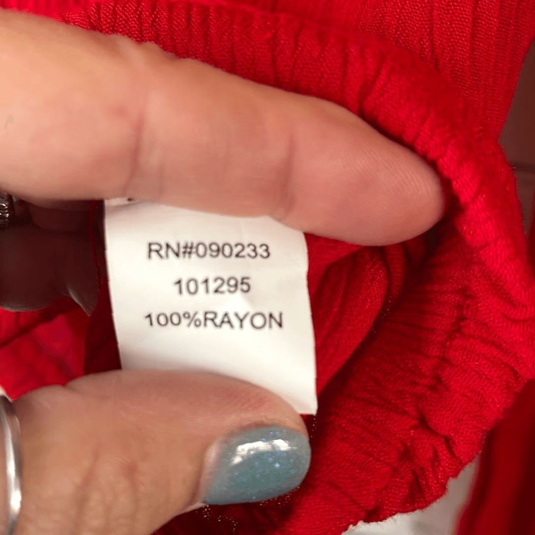 Vintage VINTAGE L.A. Hearts Women’s Red Long Sleeve Cold Shoulder Crop Top XS Elastic Waist Blouse Shirt Women Size XS / US 0-2 / IT 36-38 - 5 Thumbnail
