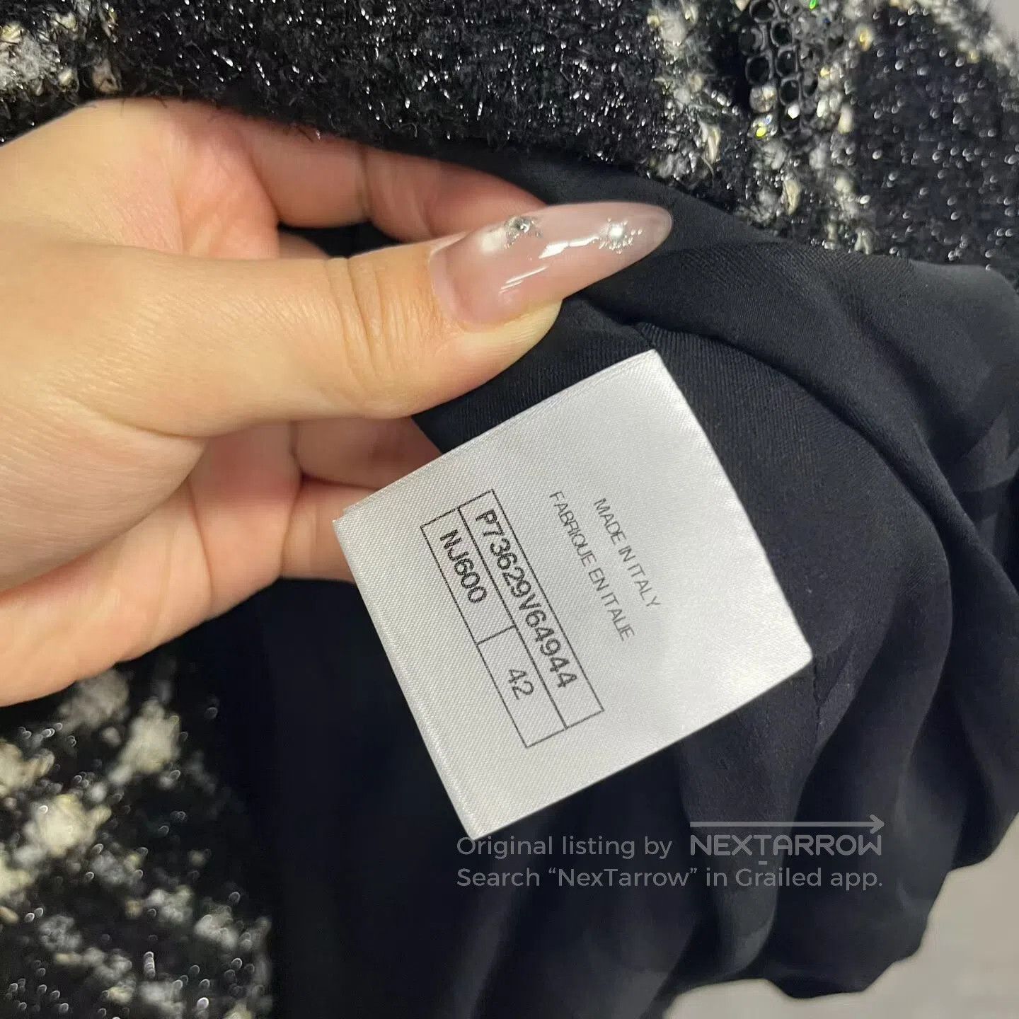Chanel Chanel Checkered collar, single-button long-sleeve jacket Size US XS / EU 42 / 0 - 3 Thumbnail