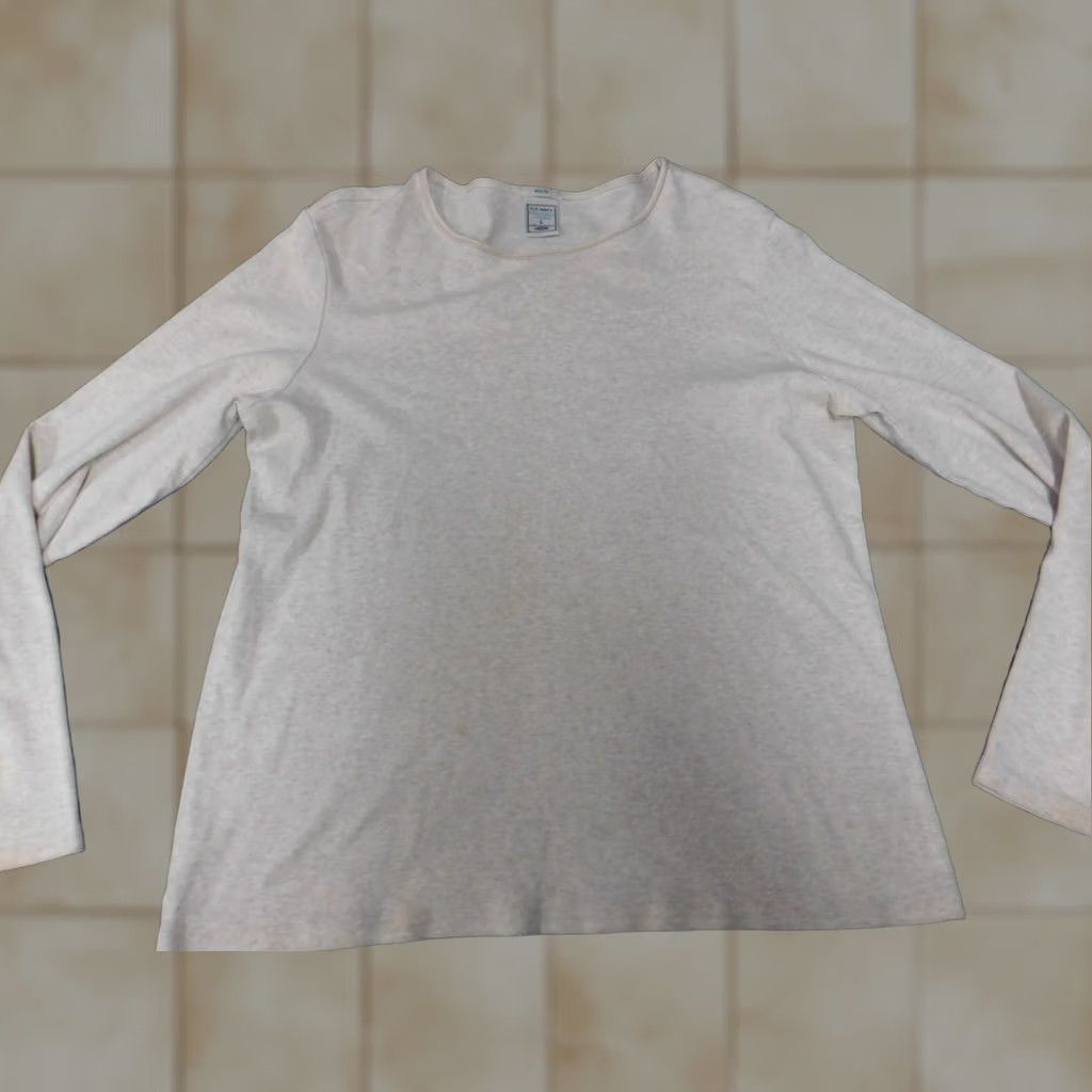 Old Navy Old Navy Womens Sweater L Beige Puff Sleeve Crew Neck Pullover Stretch Knit Bow Button Casual Regular Size L / US 10 / IT 46 - 1 Thumbnail