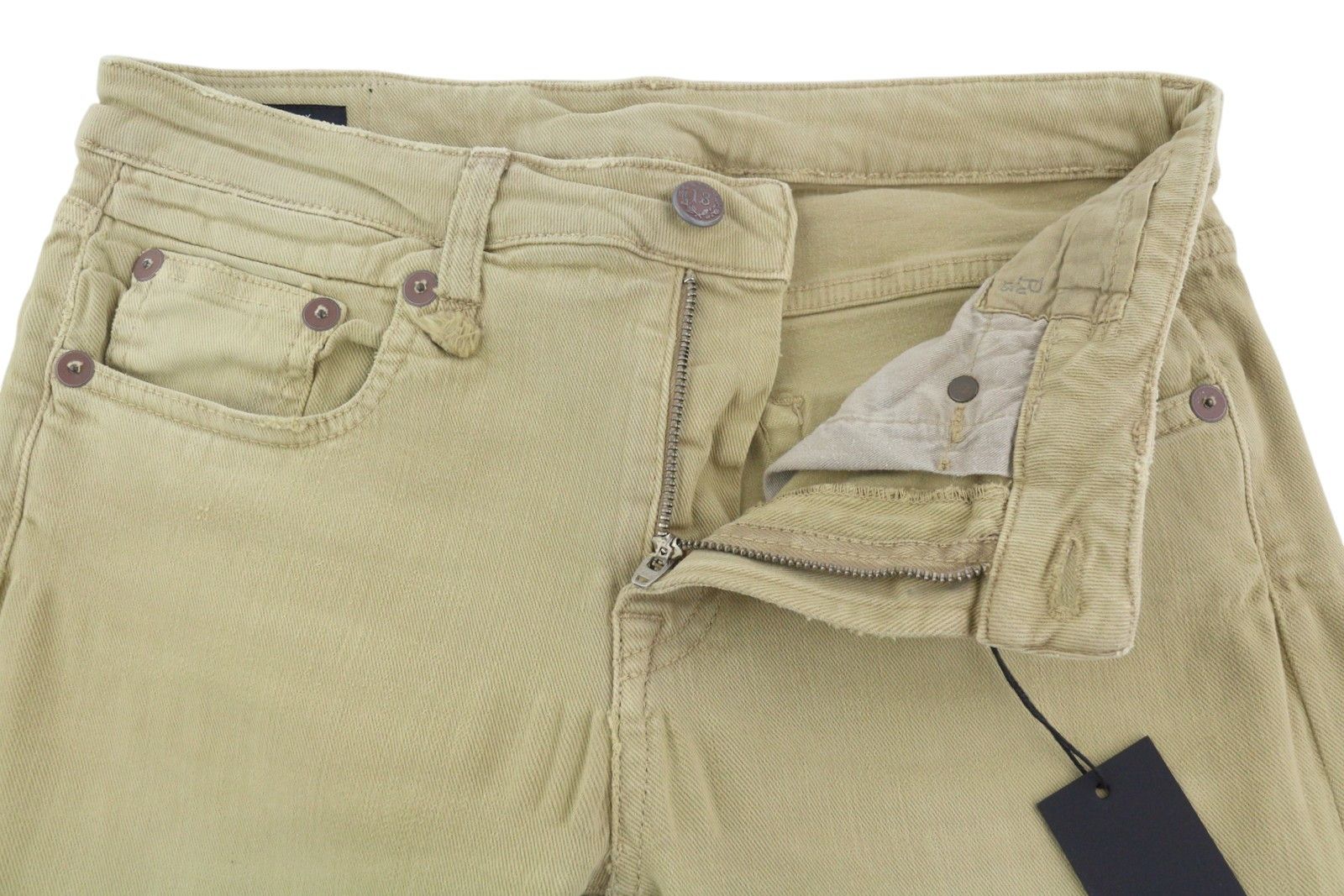 R13 BOY STRAIGHT 28 Khaki Stretchy Faded Ankle Casual 86300 Size 28" / US 6 / IT 42 - 5 Thumbnail
