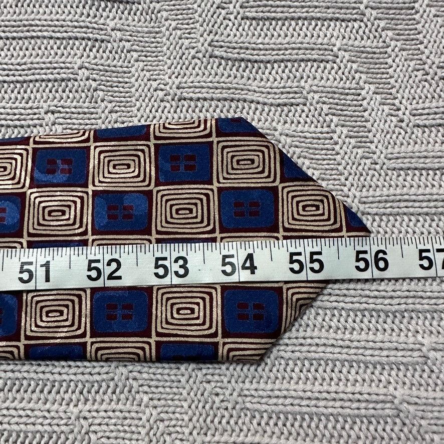 Guy Laroche Vintage Guy Laroche blue and beige abstract 80s silk tie Size ONE SIZE - 3 Thumbnail