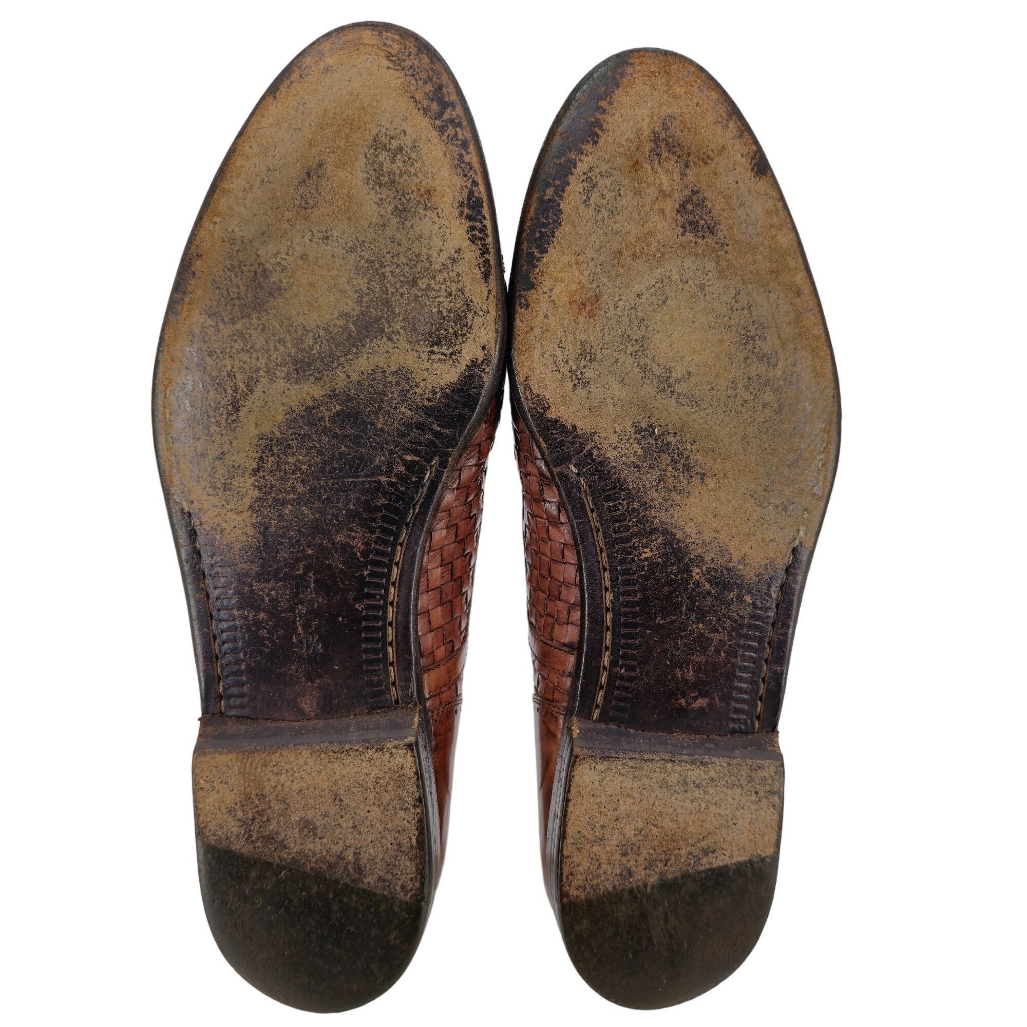 Bragano × Cole Haan Vintage Bragano Cole Haan Italy Mens 9.5 Brown Woven Leather Size US 9.5 / EU 42-43 - 3 Thumbnail