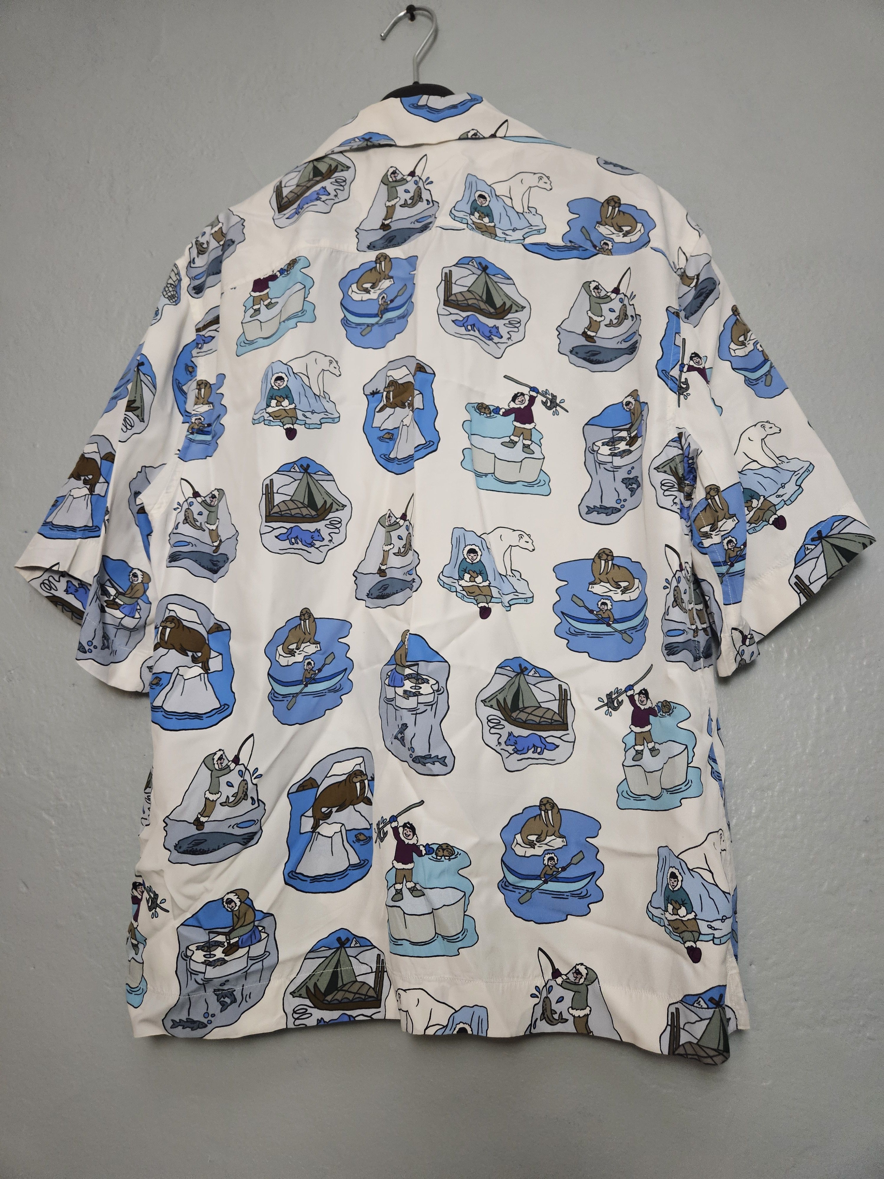 Prada Ice Fishing Oversized Viscose Button Up Polo Shirt Size US S / EU 44-46 / 1 - 2 Thumbnail
