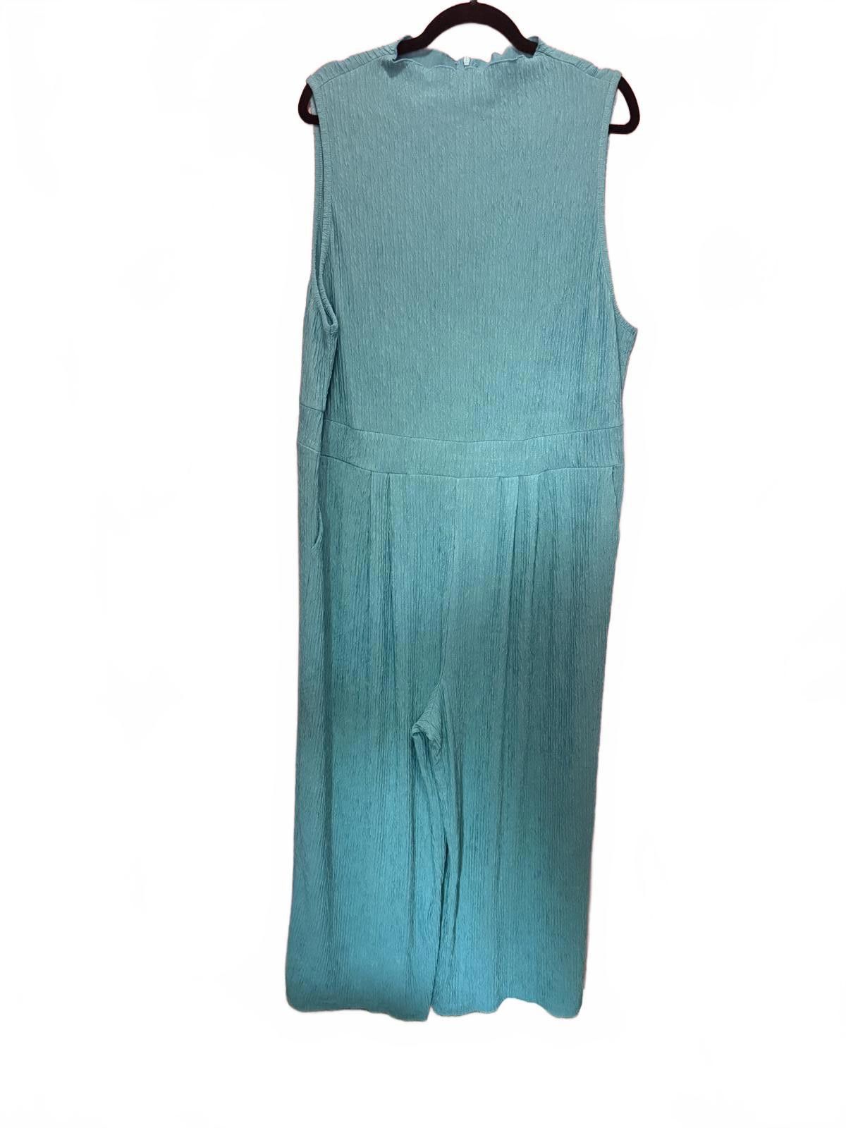 Designer Stylish Blue Wide-Leg Jumpsuit - Perfect for Every Occasion Size 42" / US 20 - 2 Thumbnail