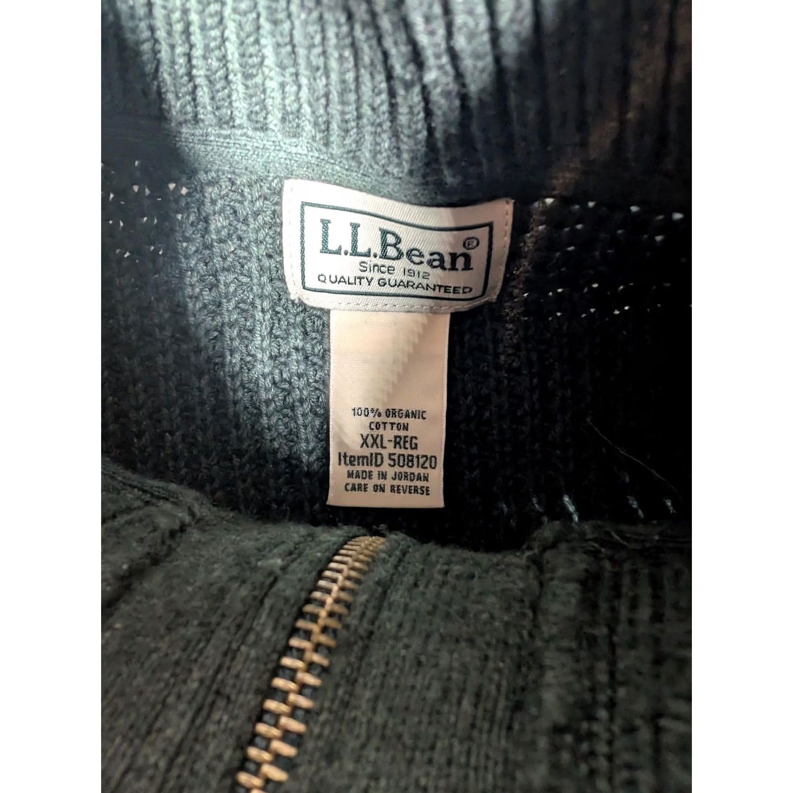 Vintage L.L. Bean Sweater Mens 2XL Green 1/4 Zip Mock Neck Organic Cotton Waffle Knit Pullover Mens Regular Long Sleeve Hoodie? Size US XXL / EU 58 / 5 - 6 Thumbnail