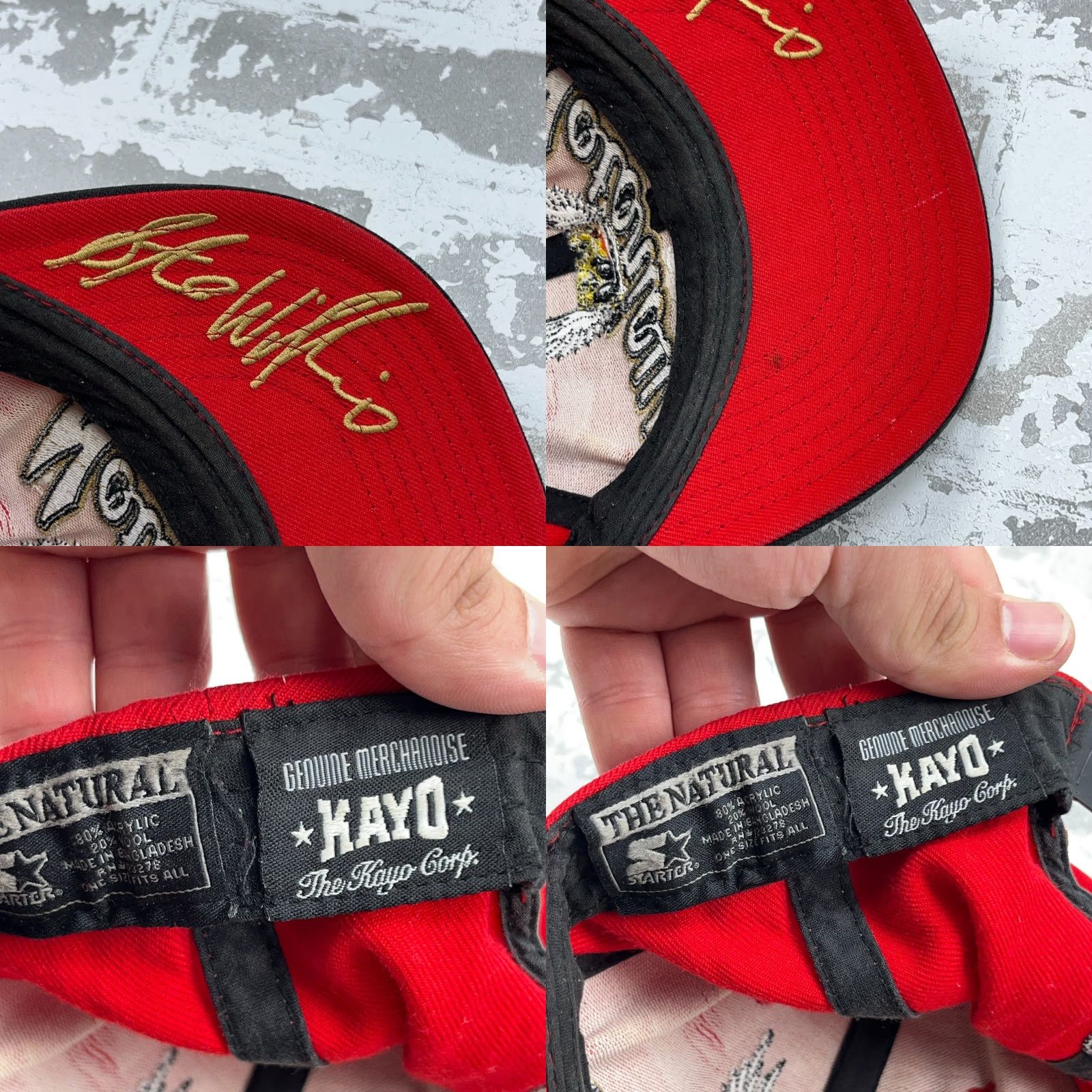 Starter VINTAGE Starter Hat Cap Snap Back Red Black Wool Kayo Notorious 90s Y2K Adult Size ONE SIZE - 8 Thumbnail
