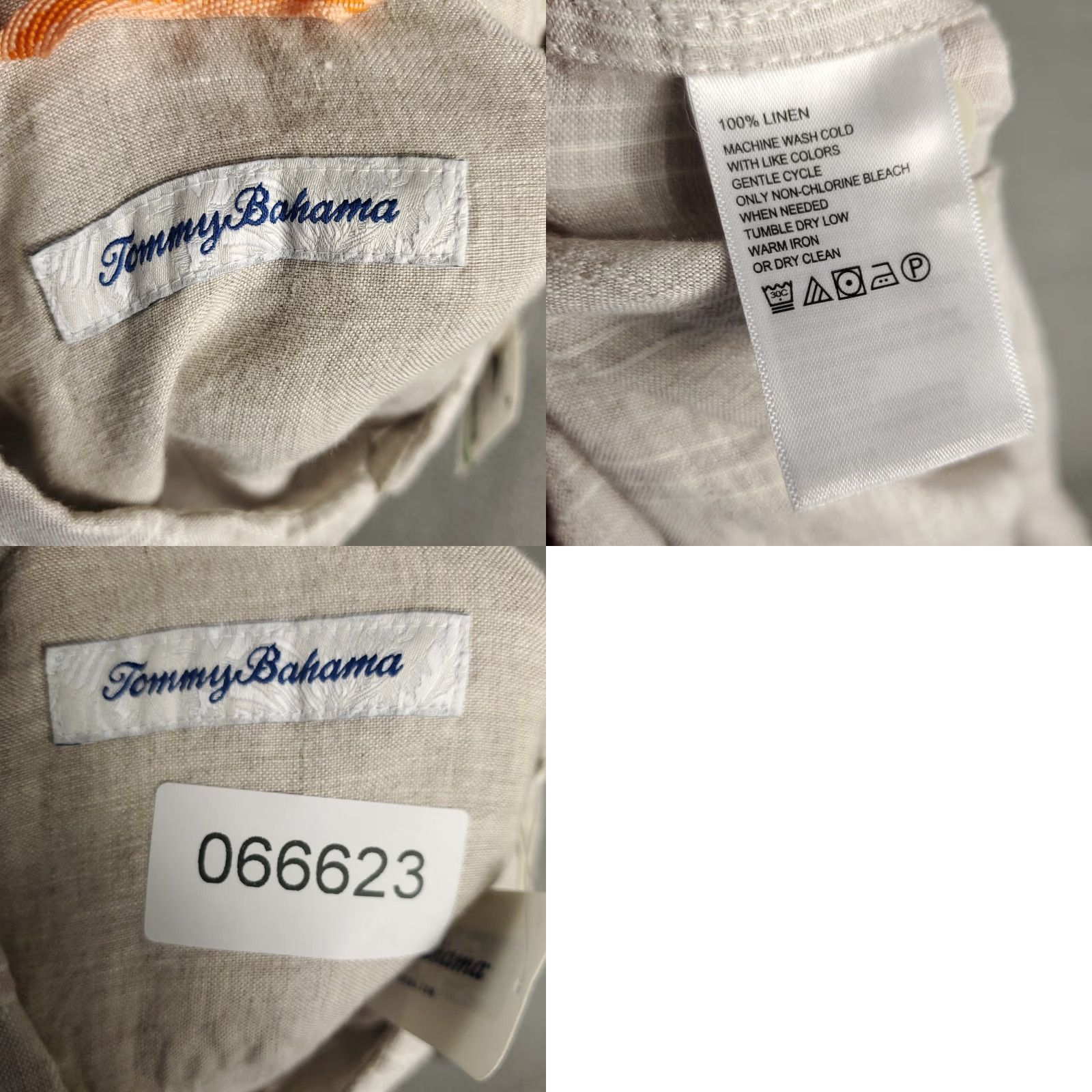 Tommy Bahama Tommy Bahama Shirt Mens Large Beige Check Linen Button Up Long Sleeve - Button-Up, Casual, Formal, Workwear, Beach, Vintage? No Size US L / EU 52-54 / 3 - 8 Thumbnail
