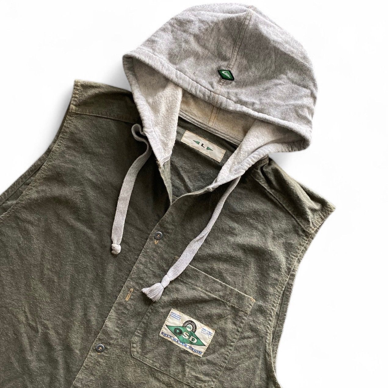 Quiksilver Quiksilver Vintage Salt-Water Denim Sleeveless Hoodie Size US L / EU 52-54 / 3 - 3 Thumbnail