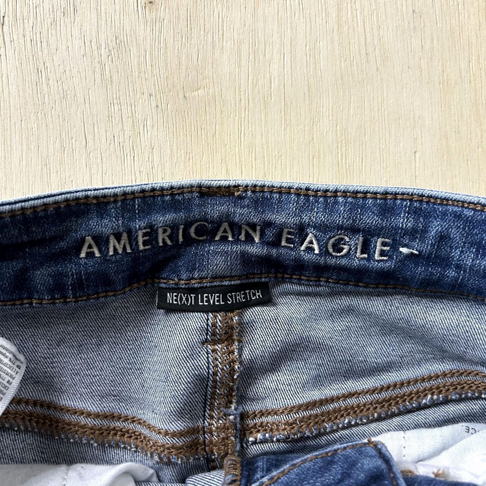 American Eagle Outfitters American Eagle Outfitters Womens 6 Short Blue Distressed Skinny Jeans Size 28" / US 6 / IT 42 - 2 Thumbnail