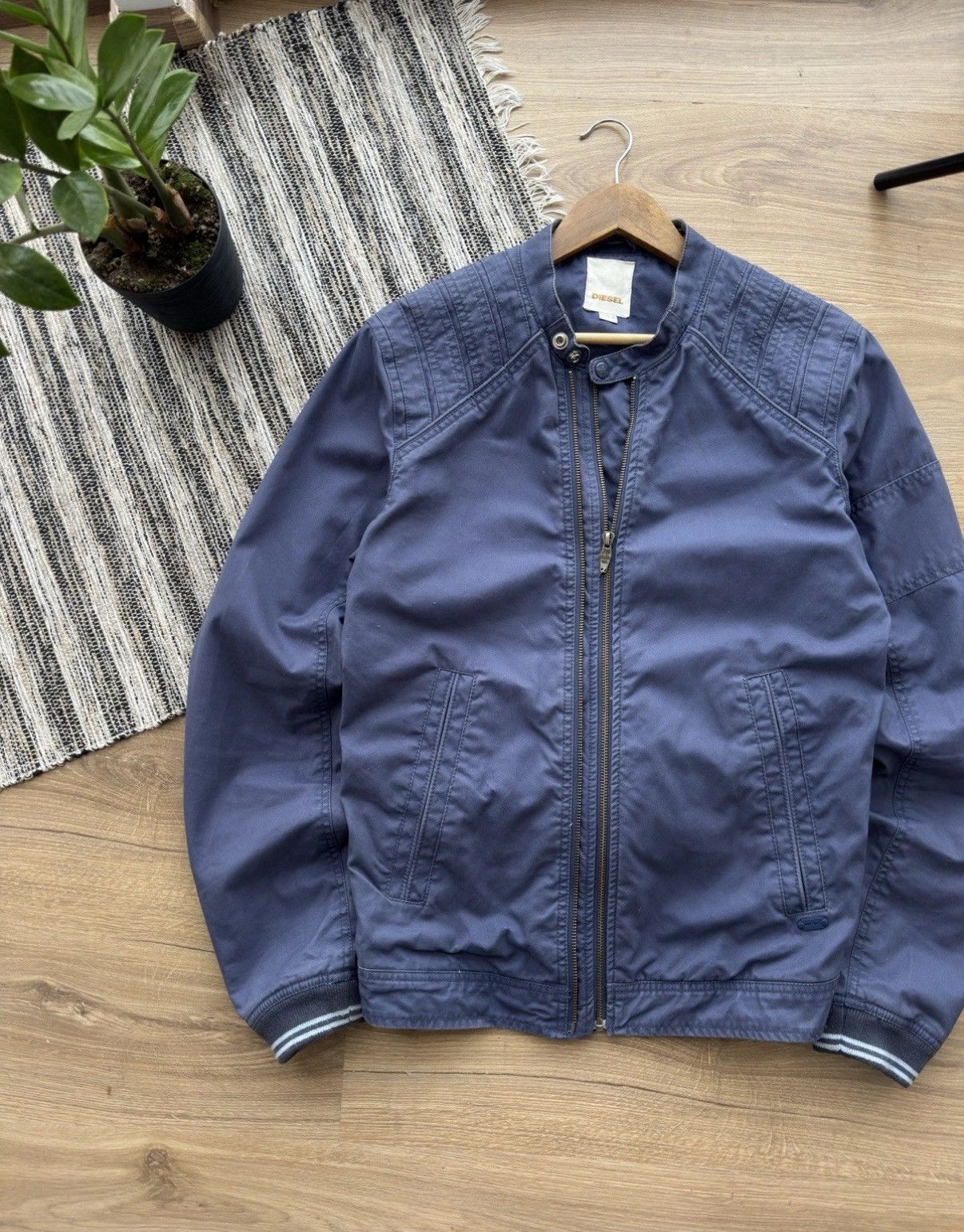 Diesel DIESEL VINTAGE BIKER STYLE Y2K RETRO 90s BLUE COTTON JACKET Size US M / EU 48-50 / 2 - 3 Thumbnail