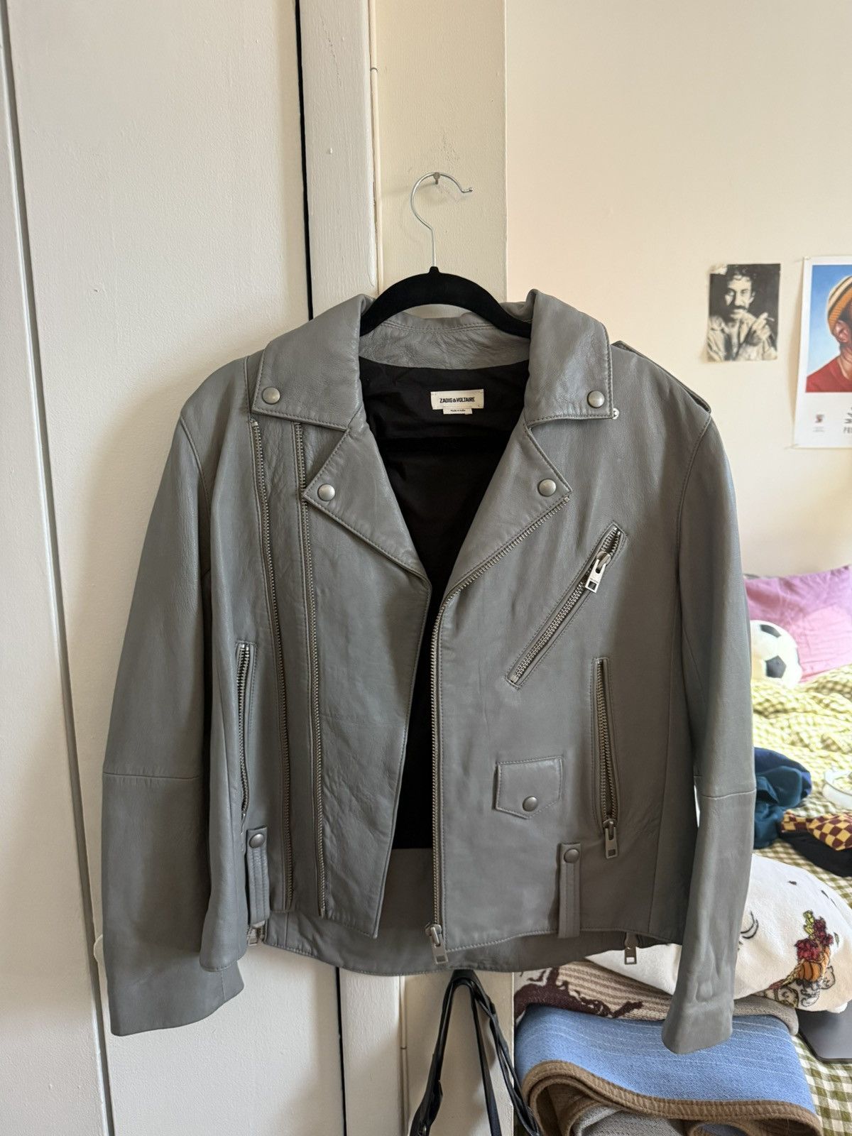 Zadig & Voltaire 100% Lamb leather moto jacket Size L / US 10 / IT 46 - 1 Thumbnail