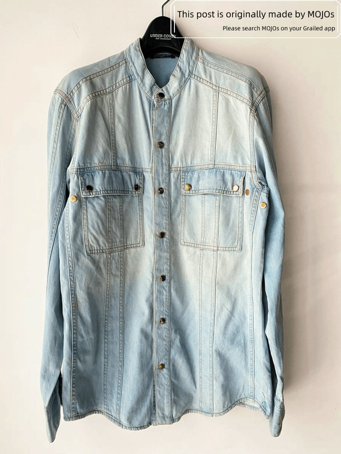 Balmain Sz 38 Balmain Washed Denim Shirt Size US M / EU 48-50 / 2 - 1 Thumbnail