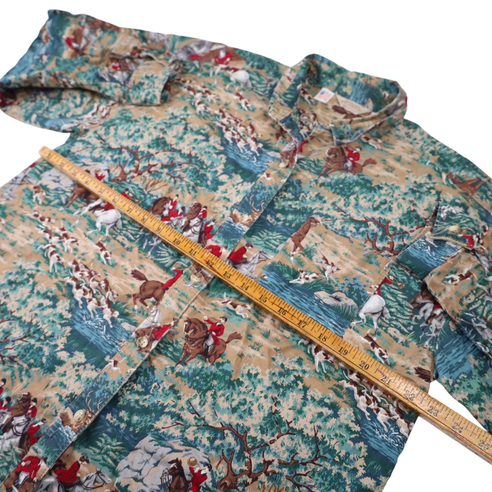 Vintage VTG Gotcha Covered Classic Fox Hunting Pattern Button Up Size US L / EU 52-54 / 3 - 7 Thumbnail