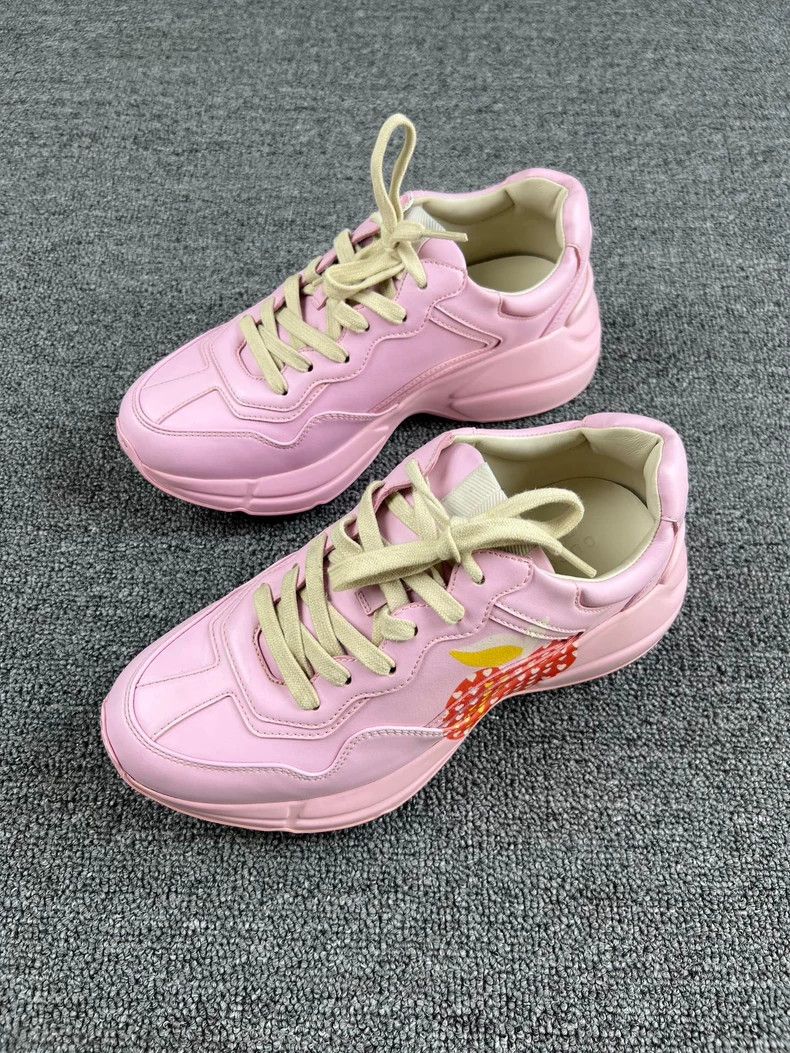 Gucci Gucci Pink Dad Shoes with Yellow Accents-yf Size US 6.5 / EU 39-40 - 1 Thumbnail