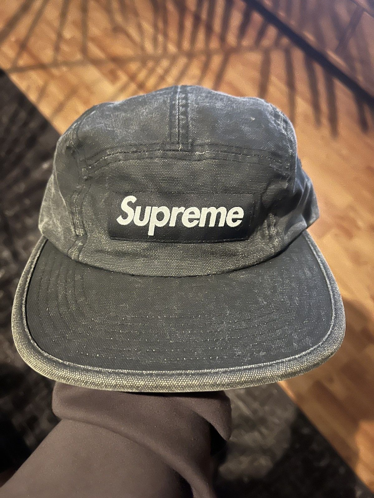 Supreme Supreme Washed Black Denim Cap Hat Size ONE SIZE - 1 Thumbnail