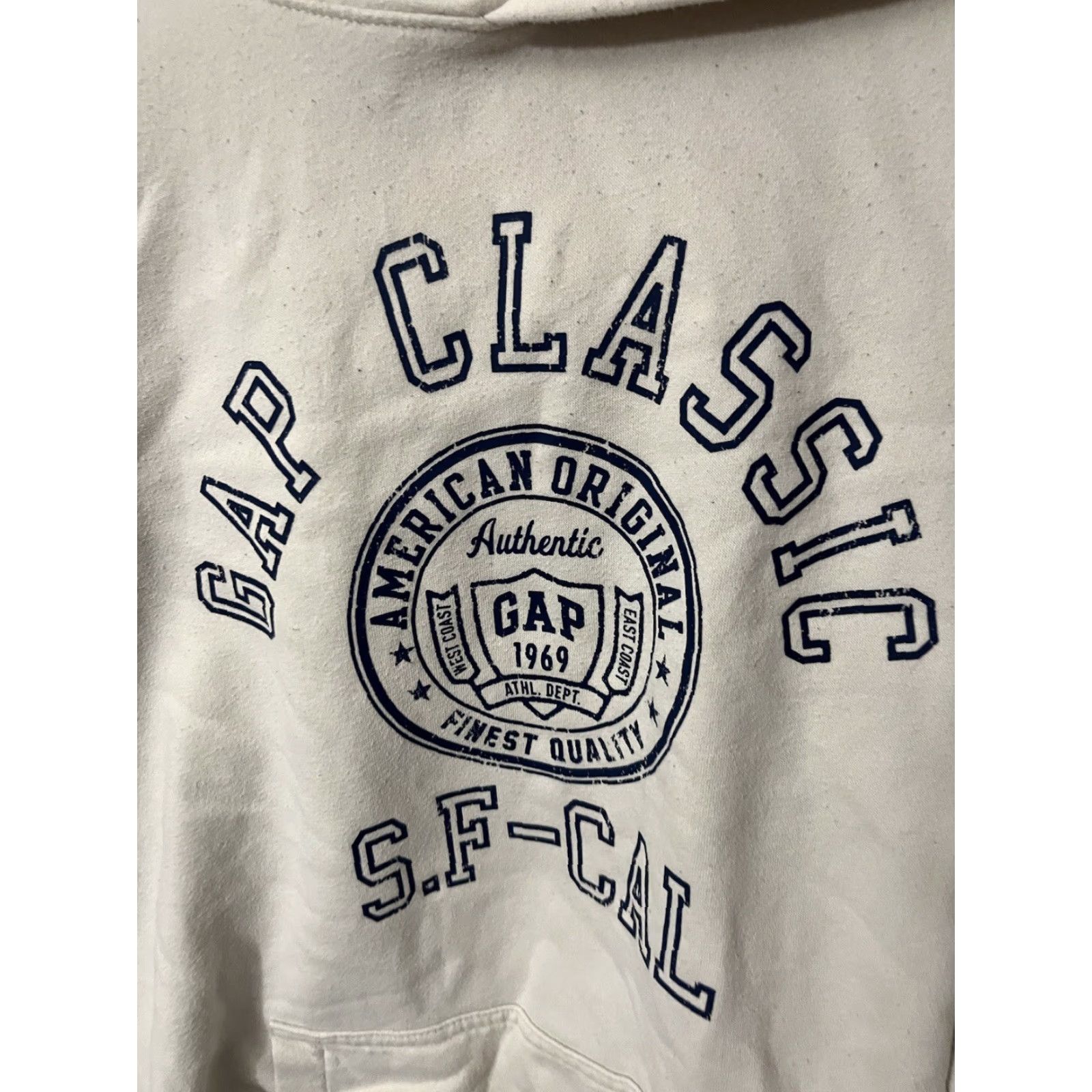 Gap GAP Hoodie Male L Ivory Sweatshirt Vintage-Look Striped Pullover Hooded Pockets Cotton Polyester Fleece UI- Nautical Retro Mens Size US L / EU 52-54 / 3 - 3 Thumbnail