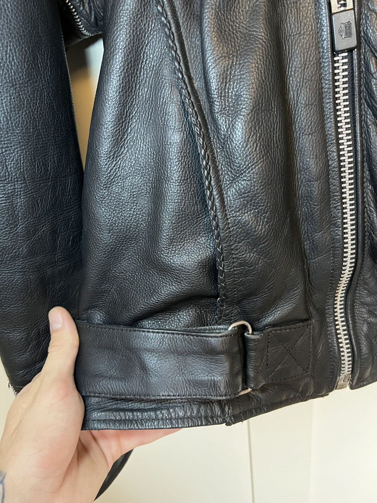 Vintage Vintage heavy leather biker jacket Size US XXL / EU 58 / 5 - 25 Thumbnail
