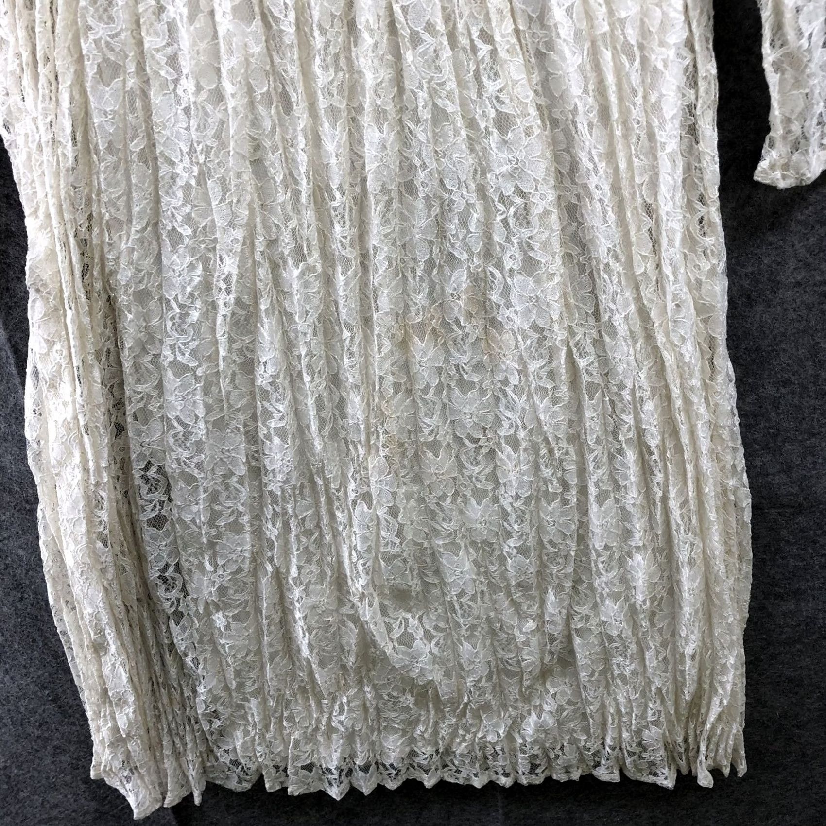Vintage VINTAGE Sara Babs All Lace Dress Womens S Ivory 3/4 Sleeve Midi A-Line 1980s Vintage Hipster Boho Victorian Size S / US 4 / IT 40 - 5 Thumbnail