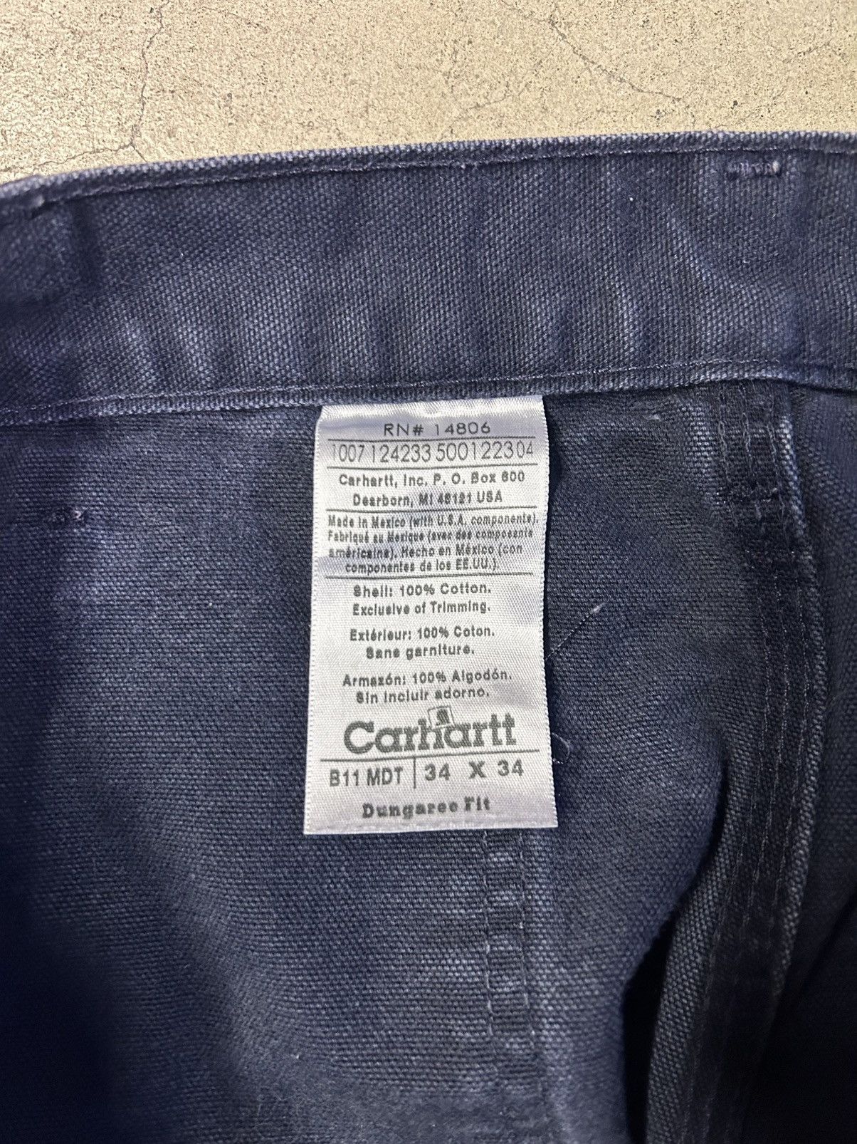 Carhartt × Vintage Vintage Navy Carhartt Single Knee Dungarees Size US 34 / EU 50 - 4 Thumbnail