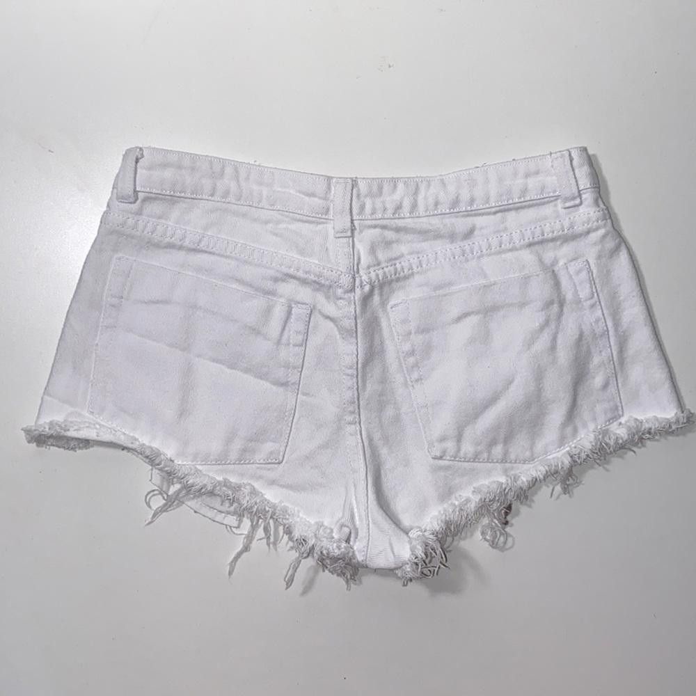 Kirkland Signature White Denim Distressed Shorts Size Small Size 28" / US 6 / IT 42 - 6 Thumbnail