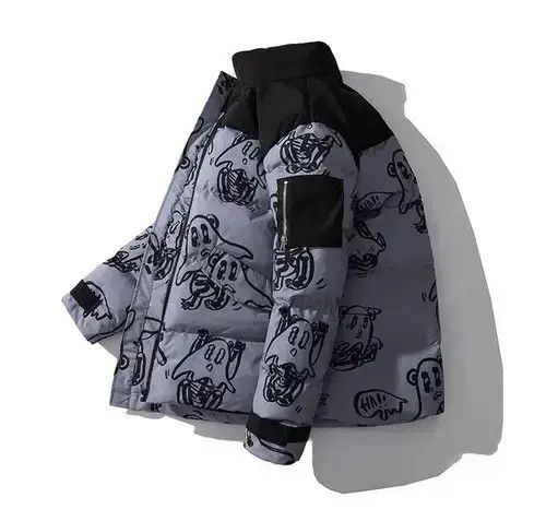 Other Patchwork Mural Print Down Jacket Harajuku Oversized Coat Size US L / EU 52-54 / 3 - 3 Thumbnail