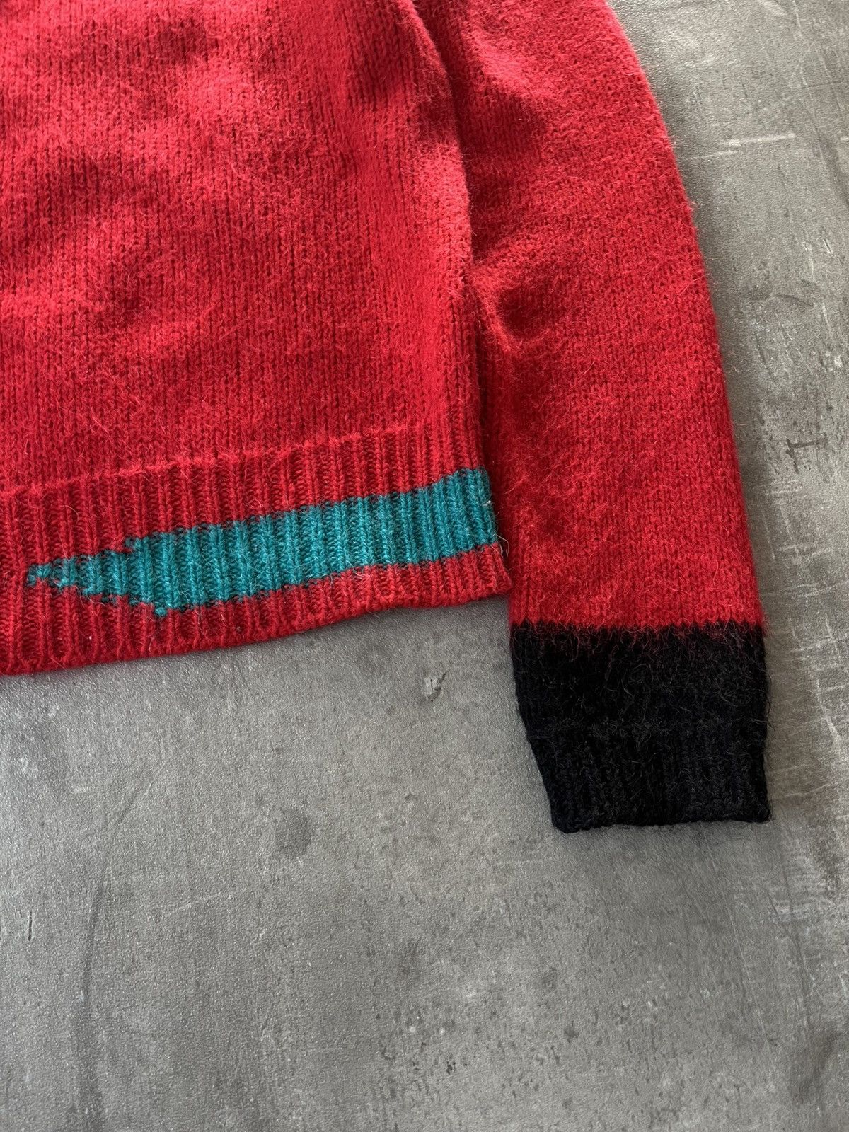 Raf Simons Raf Simons A/W 21 red wool mohair sweater rare Size US M / EU 48-50 / 2 - 2 Thumbnail