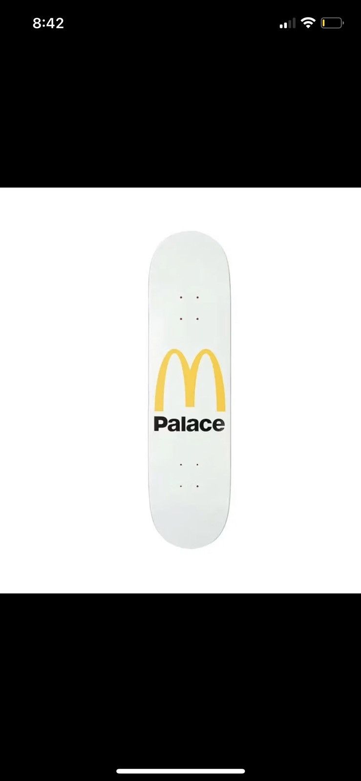 image of Palace Mcdonald's Logo Board White 8.1, Men's