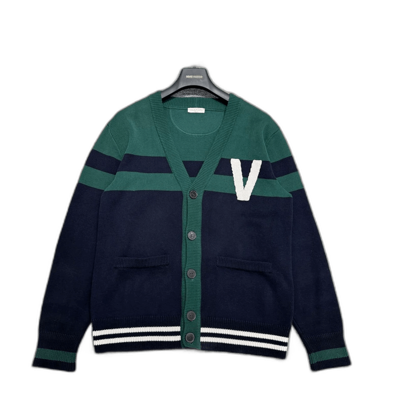 Valentino Valentino Striped V-Neck Long Sleeve Knitwear-yf Size US L / EU 52-54 / 3 - 1 Thumbnail