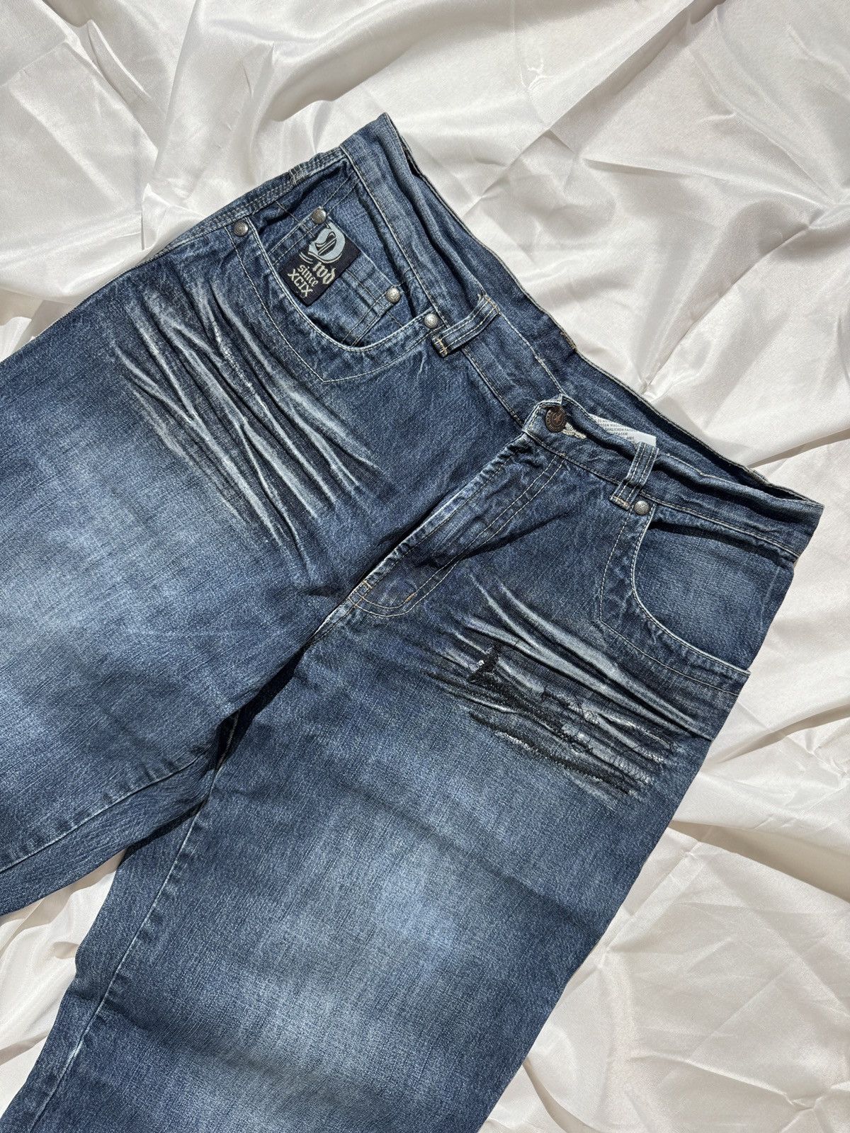20471120 Southpole Vibe Vintage Y2K Distressed Wide Jeans Size US 30 / EU 46 - 4 Thumbnail