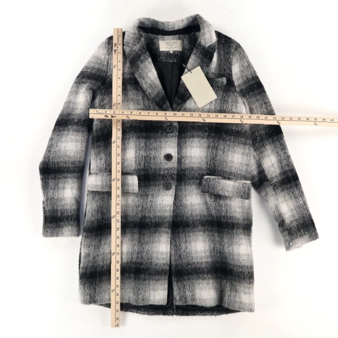 Zara Zara Trafaluc Wool Blend Coat Plaid Jacket Black Women's M Size M / US 6-8 / IT 42-44 - 3 Thumbnail