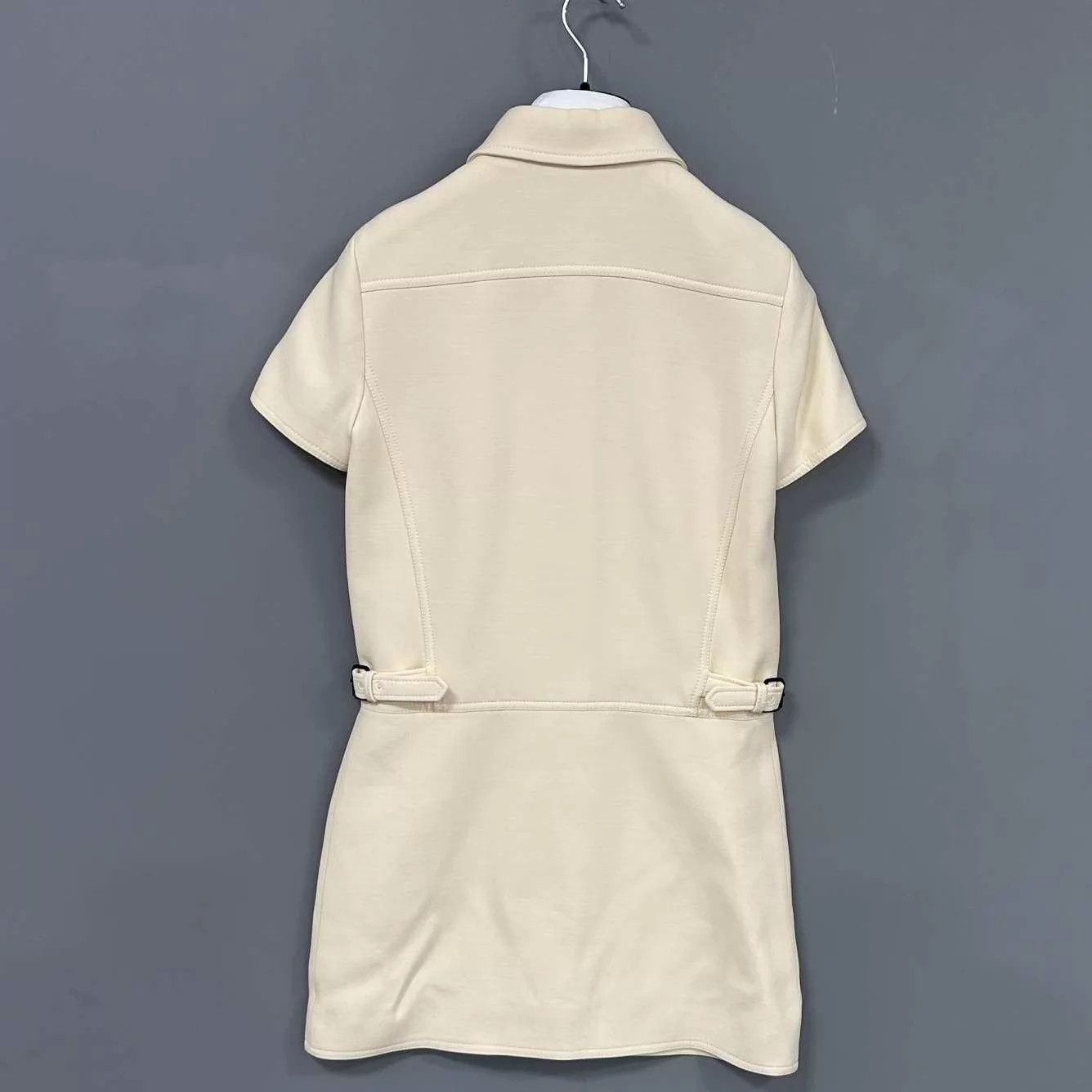Dior Dior Beige Tailored Waisted Short-Sleeve Dress Women's 34 Size XS / US 0-2 / IT 36-38 - 3 Thumbnail