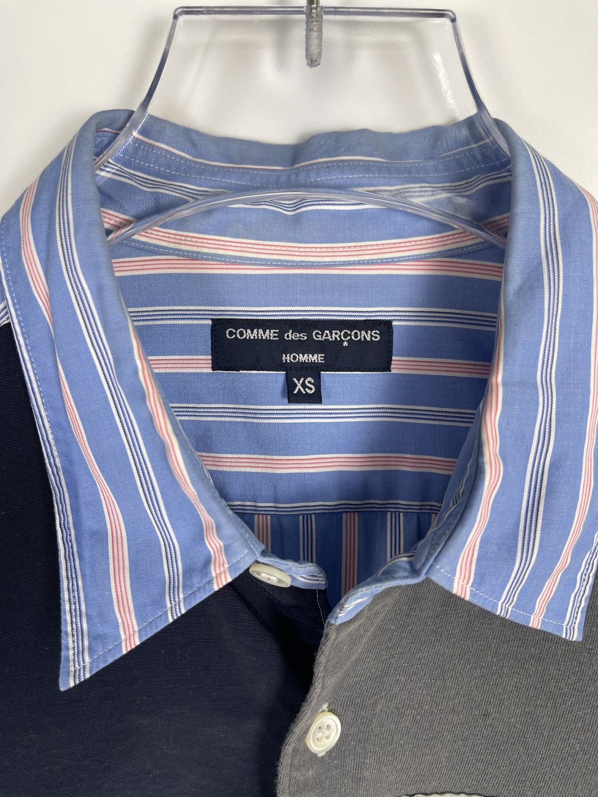 Comme des Garcons × Comme des Garcons Homme Comme Des Garcons Homme Striped Panel Patch Shirt Size US XS / EU 42 / 0 - 5 Thumbnail