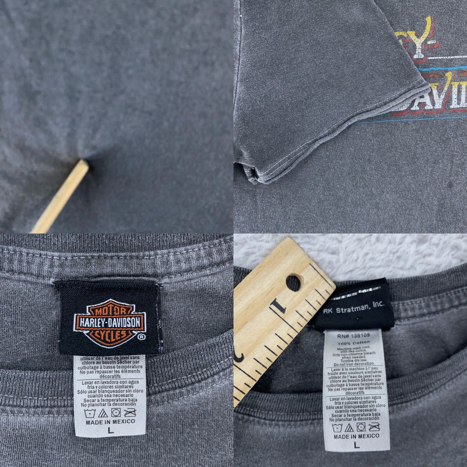 Harley Davidson Harley-Davidson Shirt Mens L Gray Crew Neck Graphic Print Short Sleeve 2980 Tennessee Biker Motorcycle Tee Size US L / EU 52-54 / 3 - 8 Thumbnail