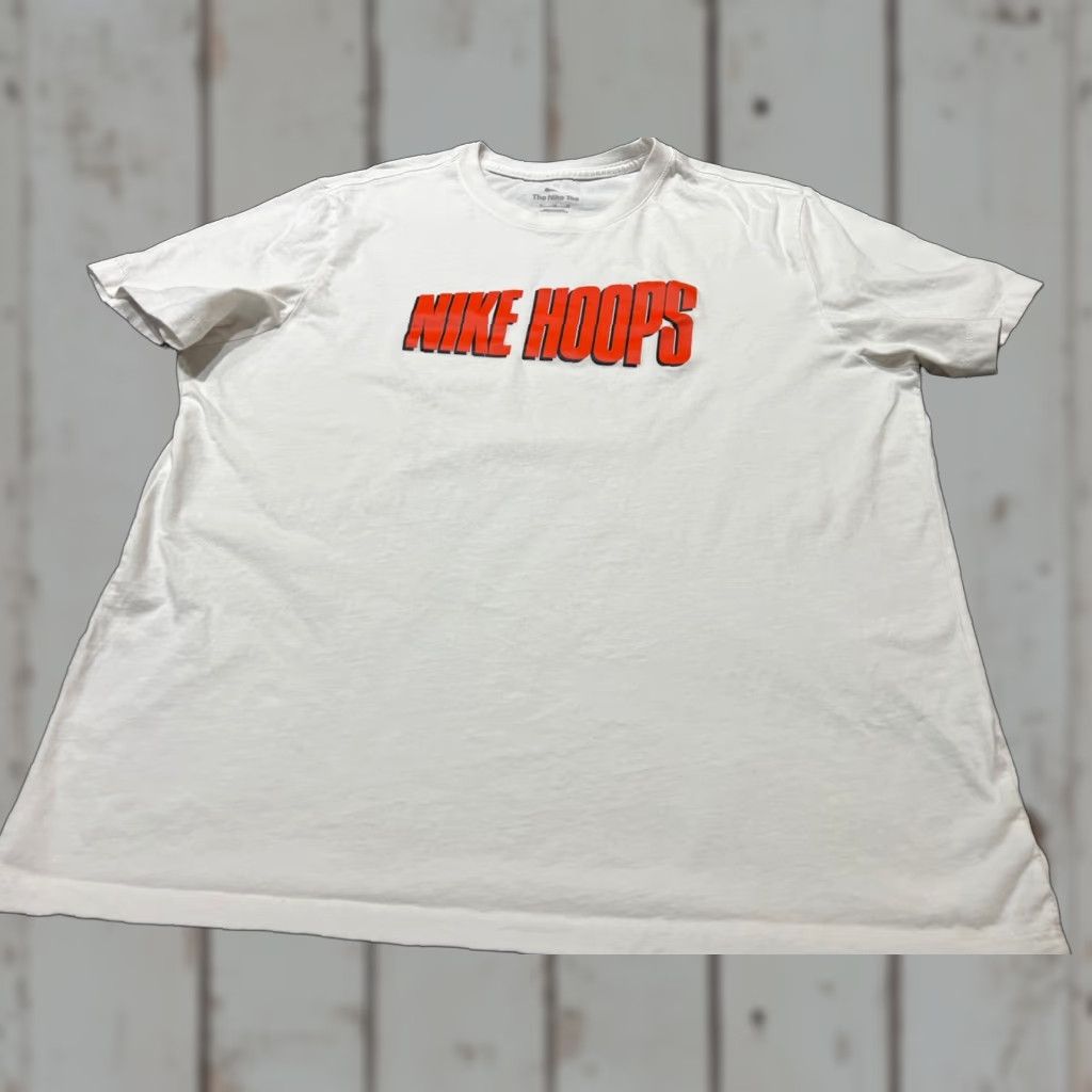 Nike VINTAGE Nike Hoops T-Shirt Basketball Shirt XL White Mens Graphic Tee 100% Cotton Logo 90s? Size US XL / EU 56 / 4 - 1 Thumbnail