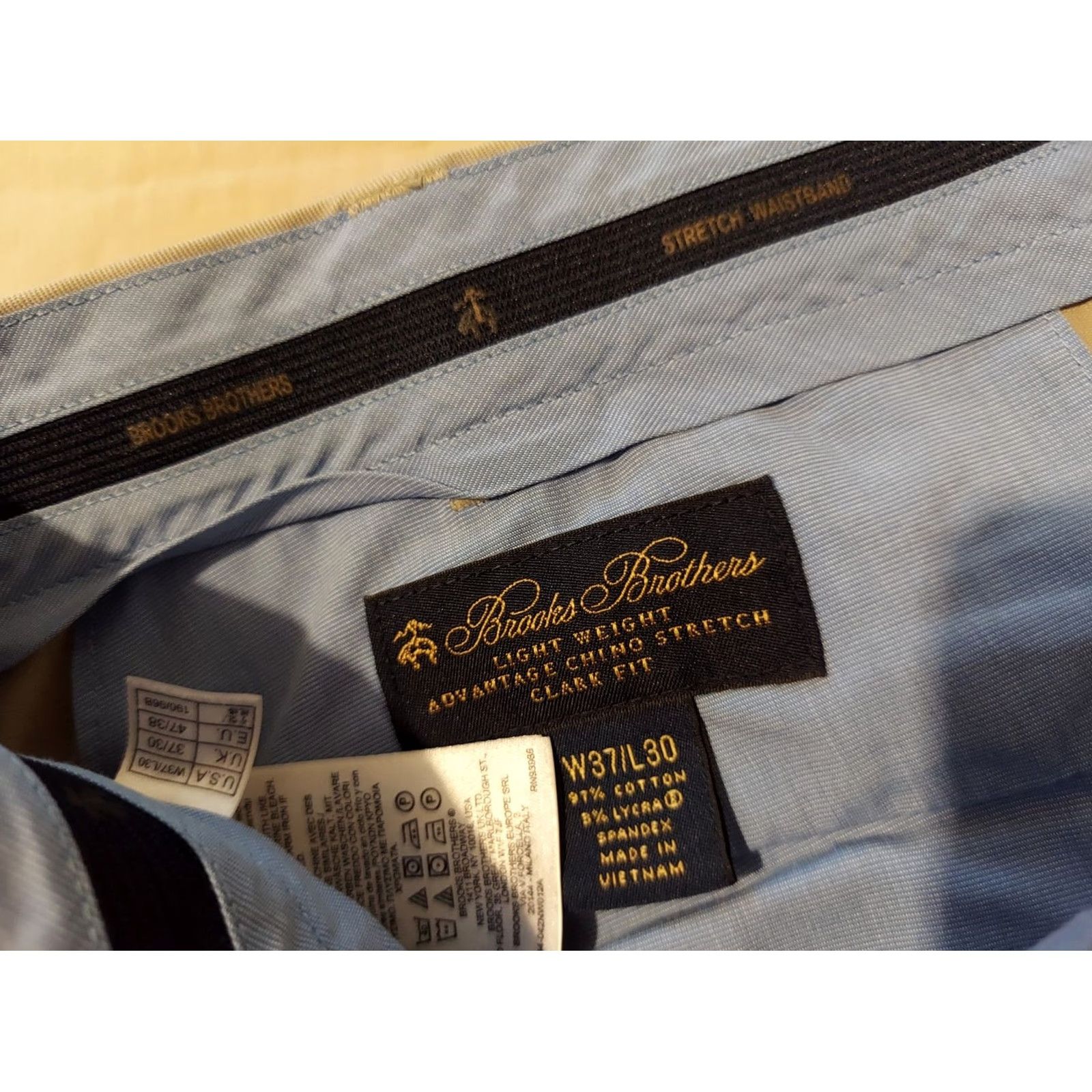 Brooks Brothers Brooks Brothers Mens Chino Pants 37x30 Khaki Beige Straight Front Regular Rise 37in Waist Cotton Slacks Size US 37 - 3 Thumbnail