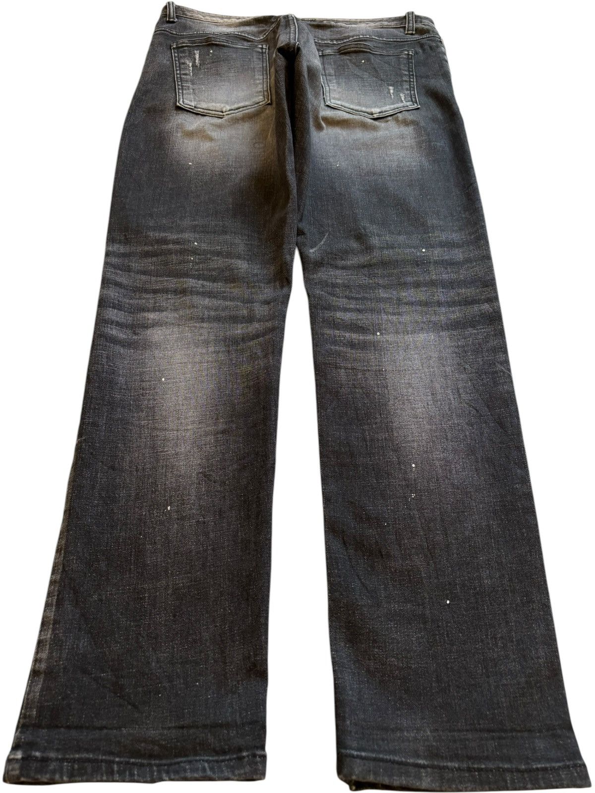 Japanese Brand Vintage Japanese Brand Paint Faded Wash Ripped Slim Jeans Size US 33 - 2 Thumbnail